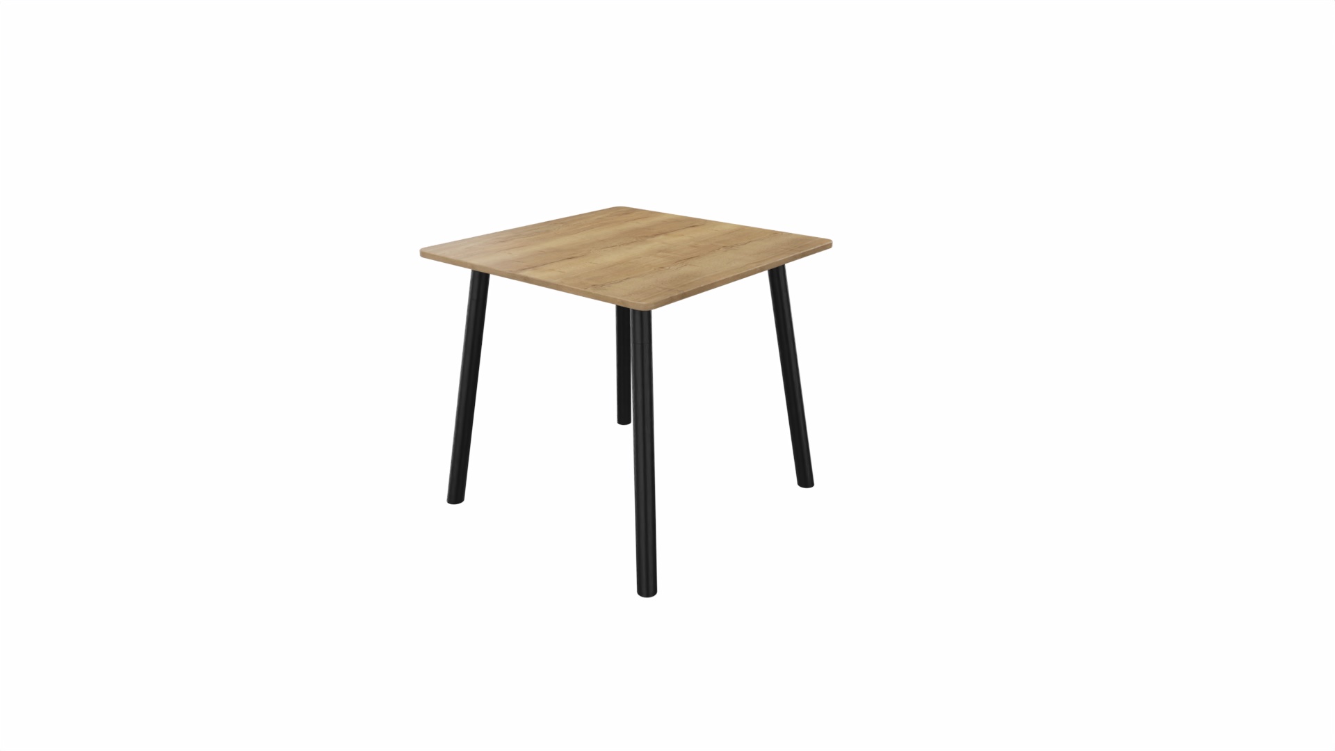 Tafel 8611 vierkant - 80 x 80 cm. - Zwart - Eiken YT49a - Zwart
