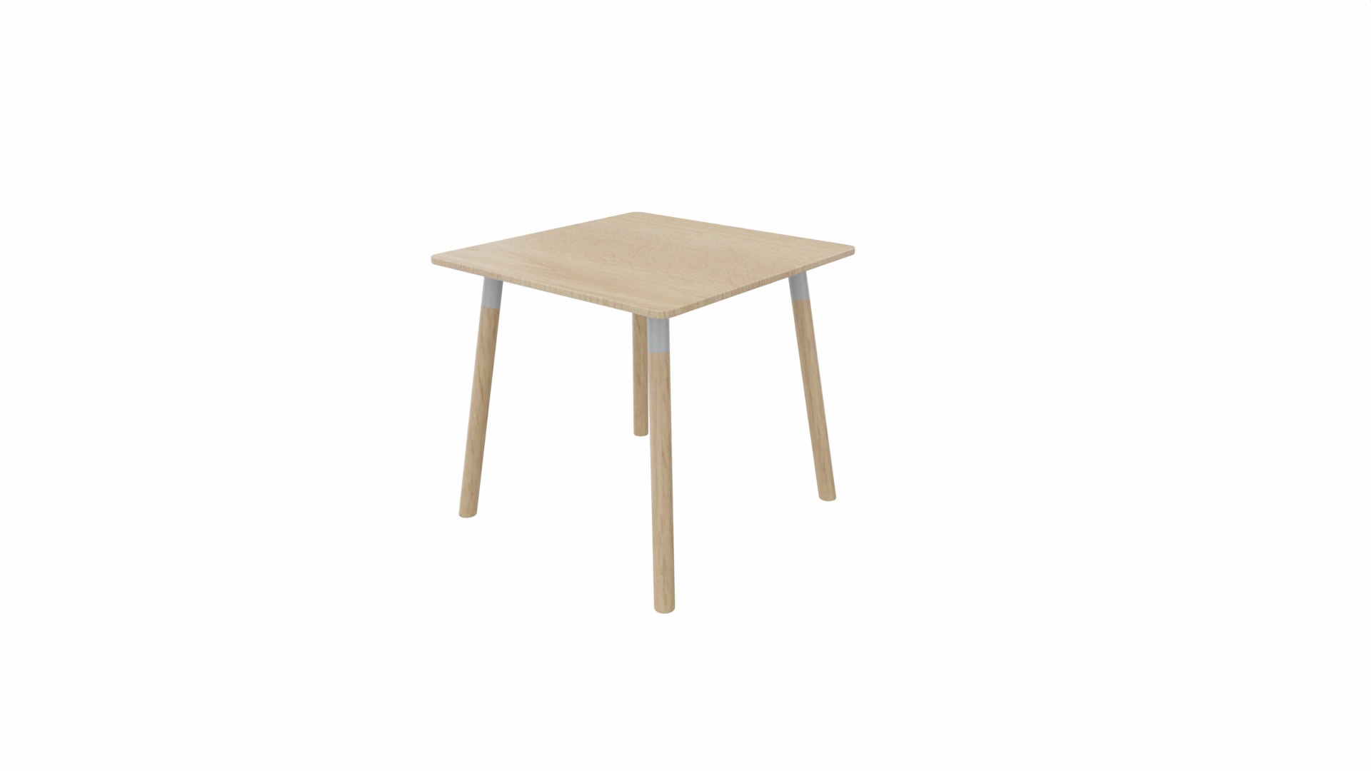 Tafel 8611 vierkant - 80 x 80 cm. - Alu - Eiken licht - Beuken naturel