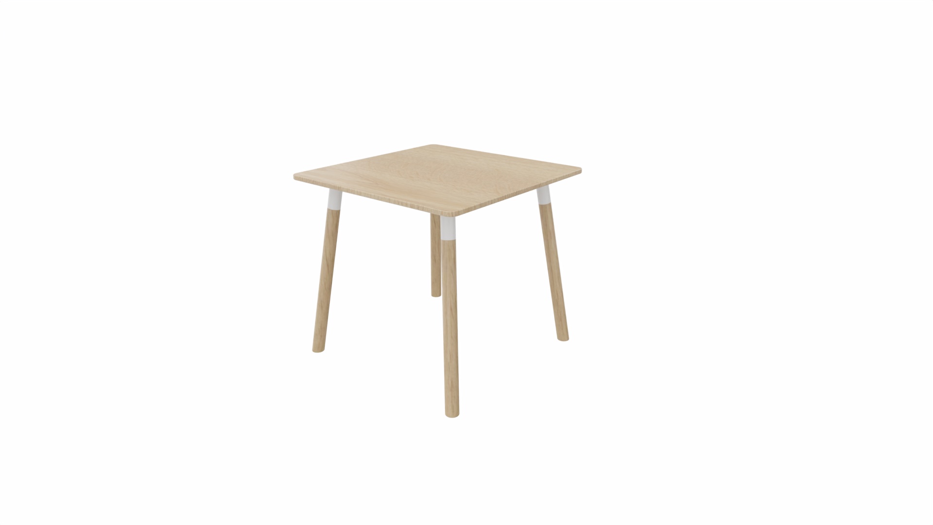 Tafel 8611 vierkant - 80 x 80 cm. - Wit - Eiken licht - Beuken naturel afbeelding