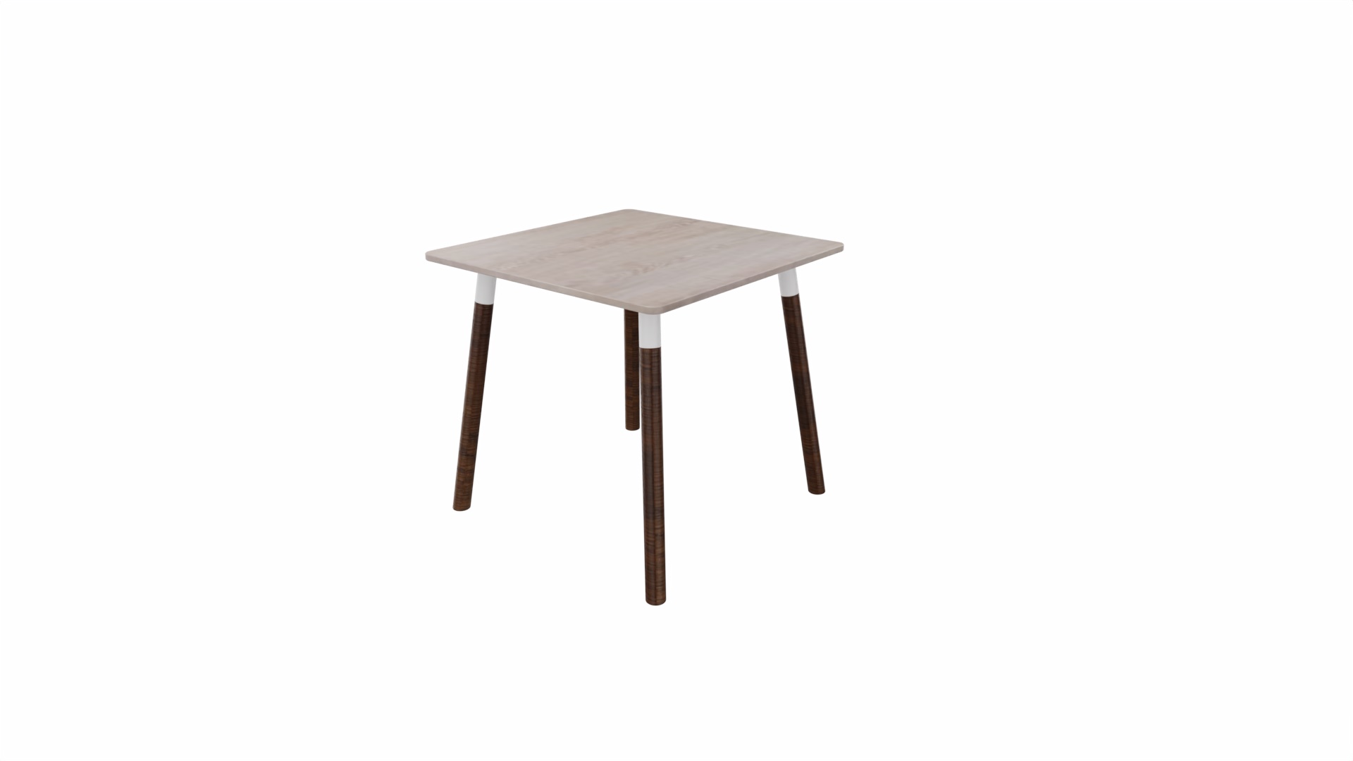 Tafel 8611 vierkant - 120 x 120 cm. - Wit - Eiken Robson - Beuken wenge afbeelding