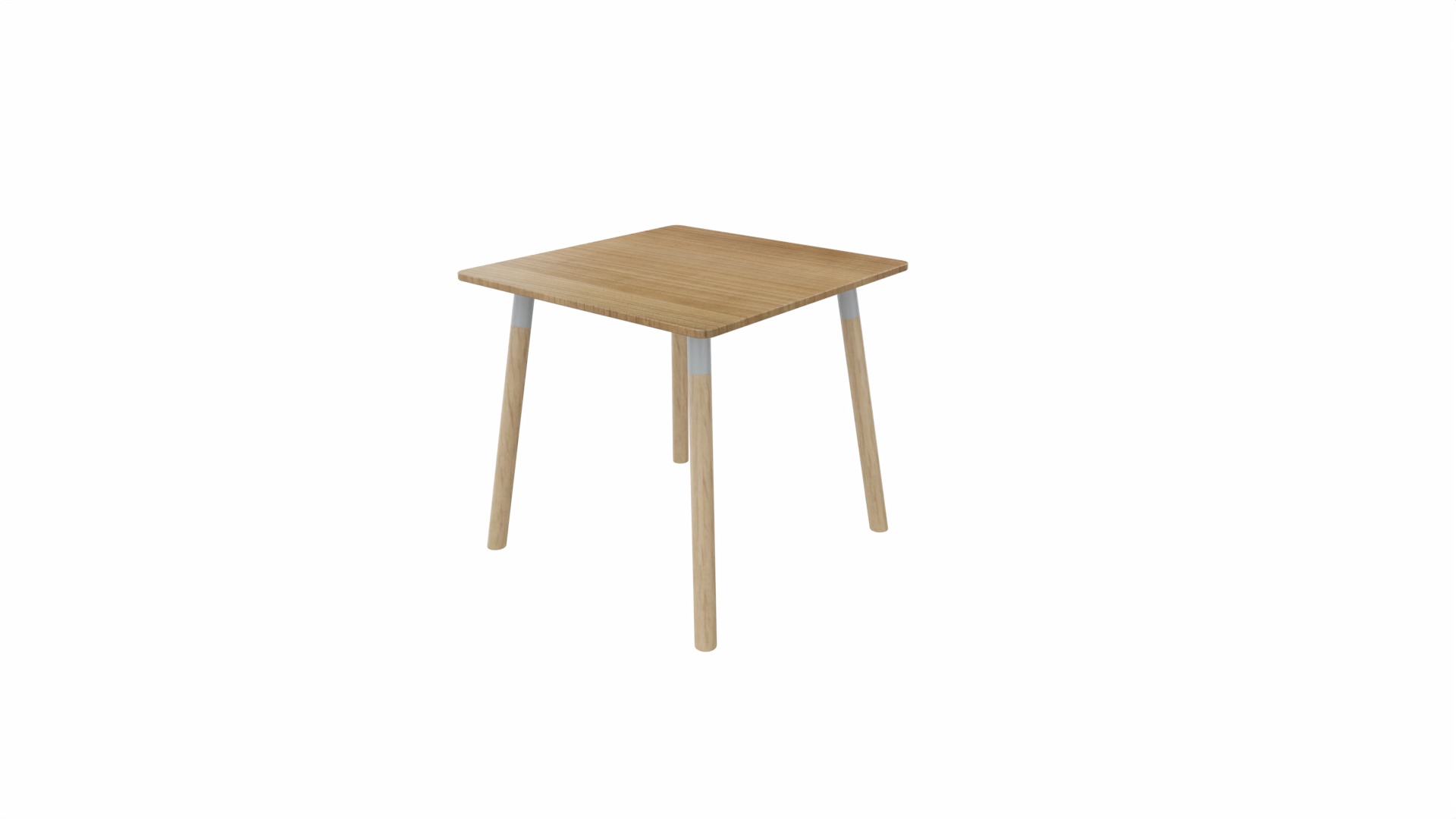 Tafel 8611 vierkant - 80 x 80 cm. - Alu - Toscaans noten - Beuken naturel