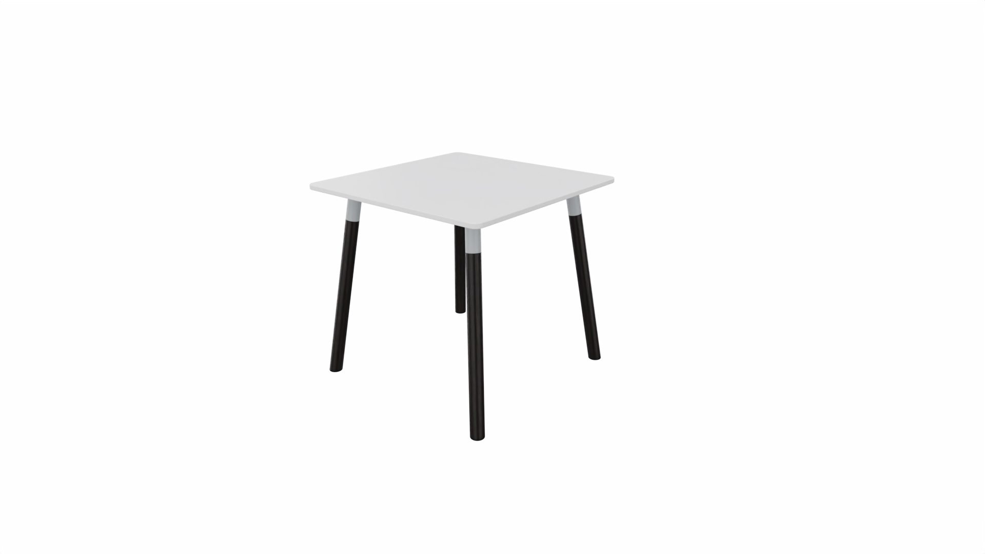 Tafel 8611 vierkant - 120 x 120 cm. - Alu - Wit - Beuken donker afbeelding