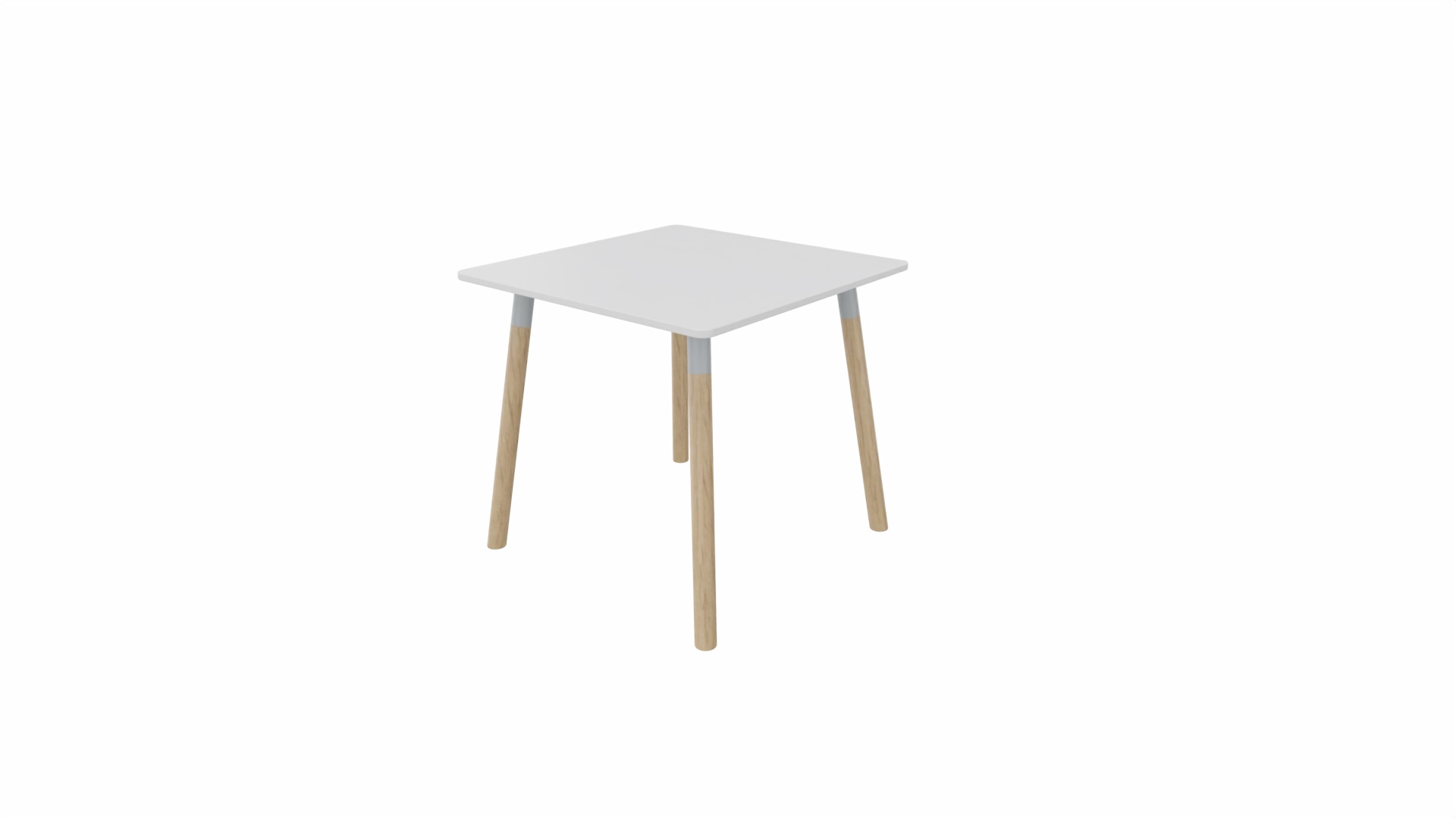 Tafel 8611 vierkant - 120 x 120 cm. - Alu - Wit - Beuken naturel afbeelding