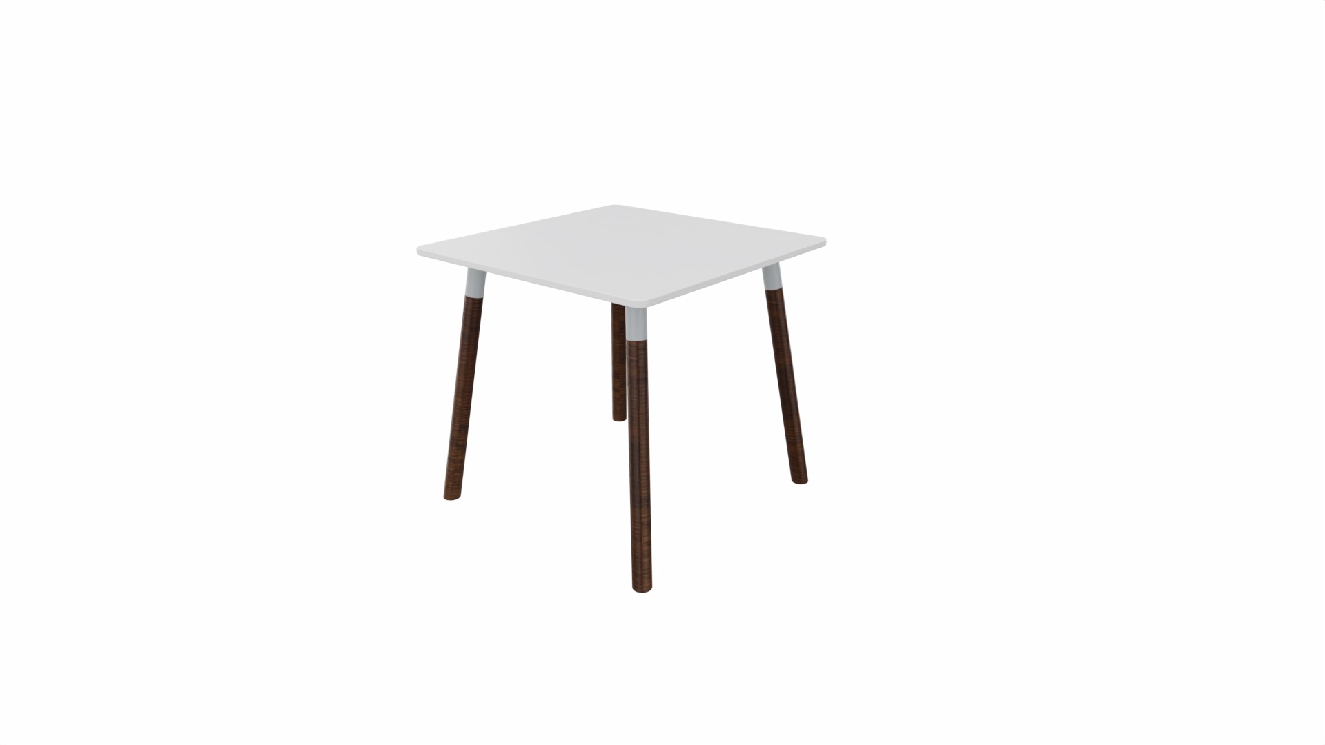 Tafel 8611 vierkant - 80 x 80 cm. - Alu - Wit - Beuken wenge afbeelding