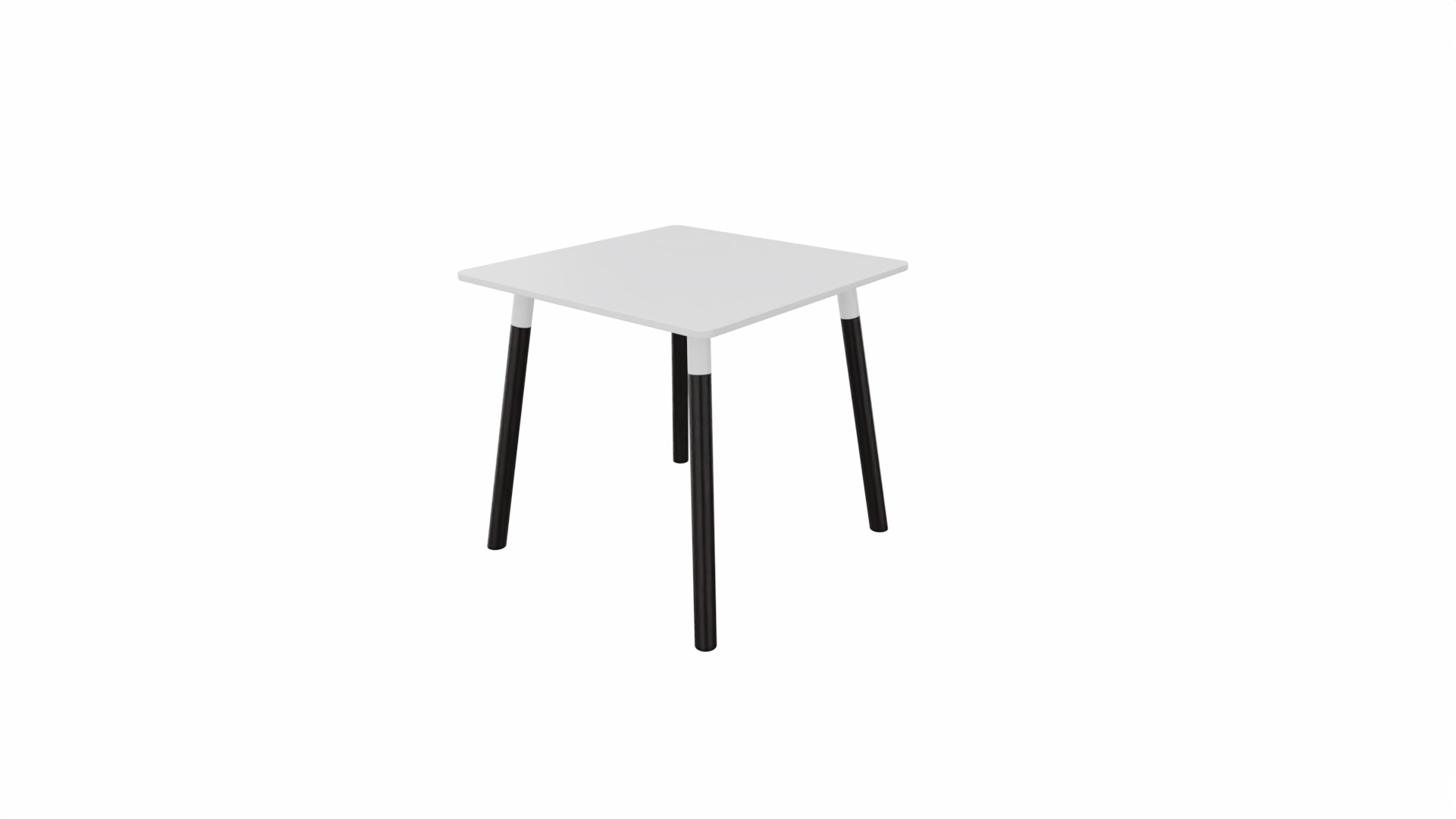 Tafel 8611 vierkant - 80 x 80 cm. - Wit - Wit - Beuken donker afbeelding