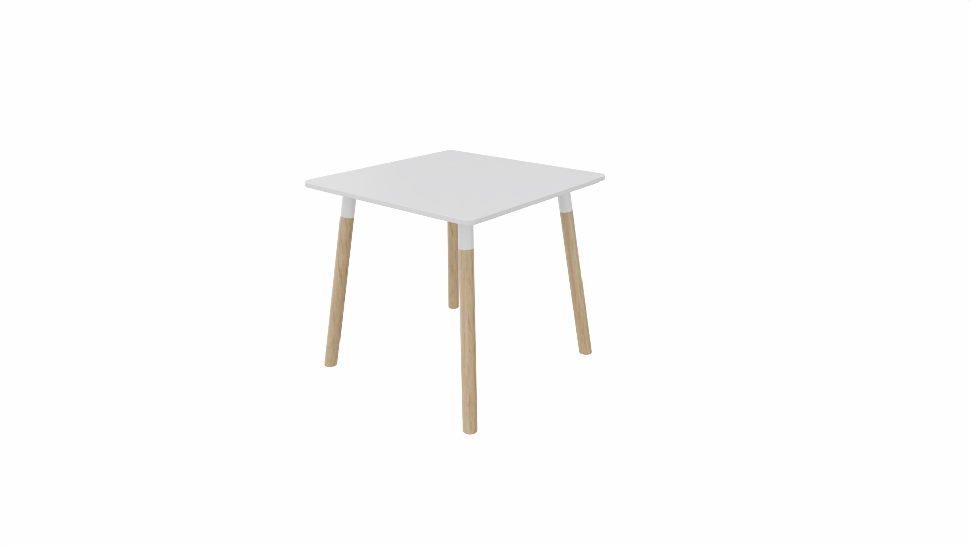 Tafel 8611 vierkant - 120 x 120 cm. - Wit - Wit - Beuken naturel afbeelding