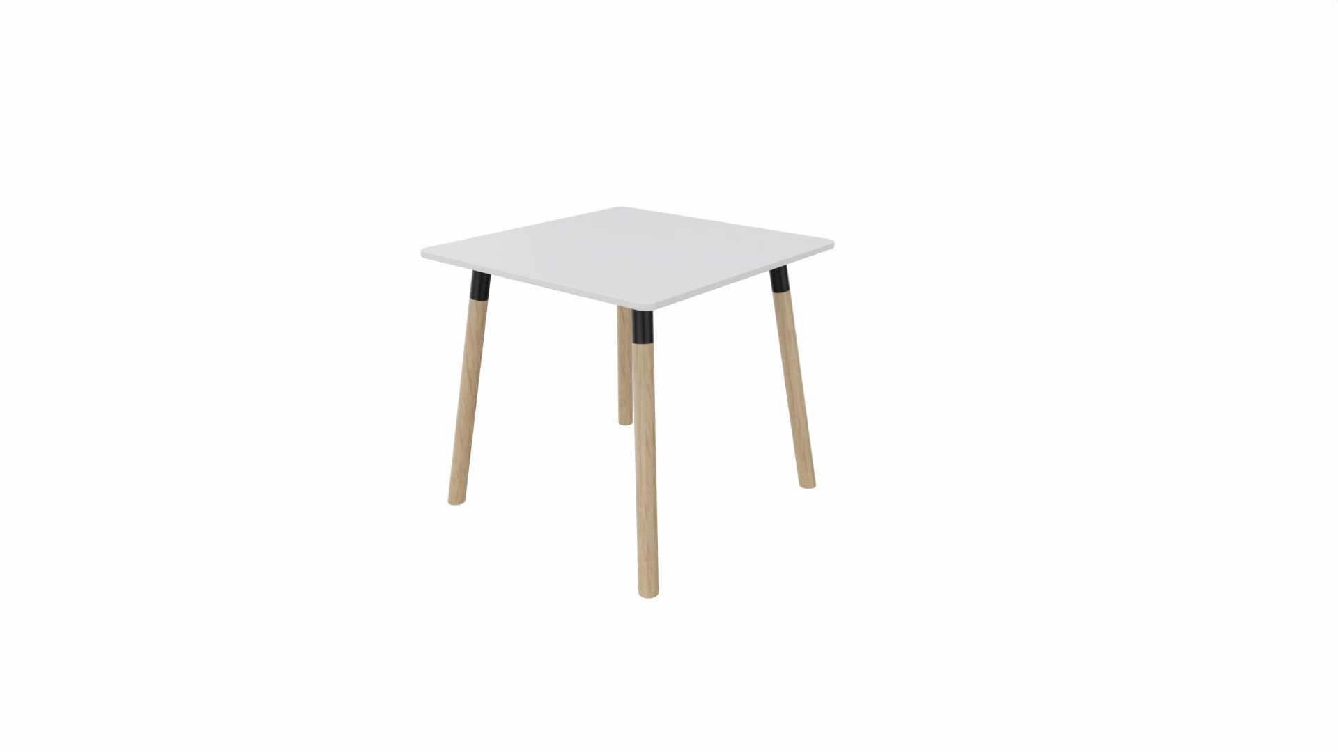 Tafel 8611 vierkant - 80 x 80 cm. - Zwart - Wit - Beuken naturel afbeelding