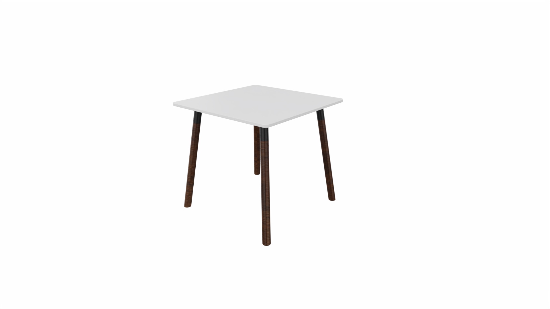 Tafel 8611 vierkant - 80 x 80 cm. - Zwart - Wit - Beuken wenge