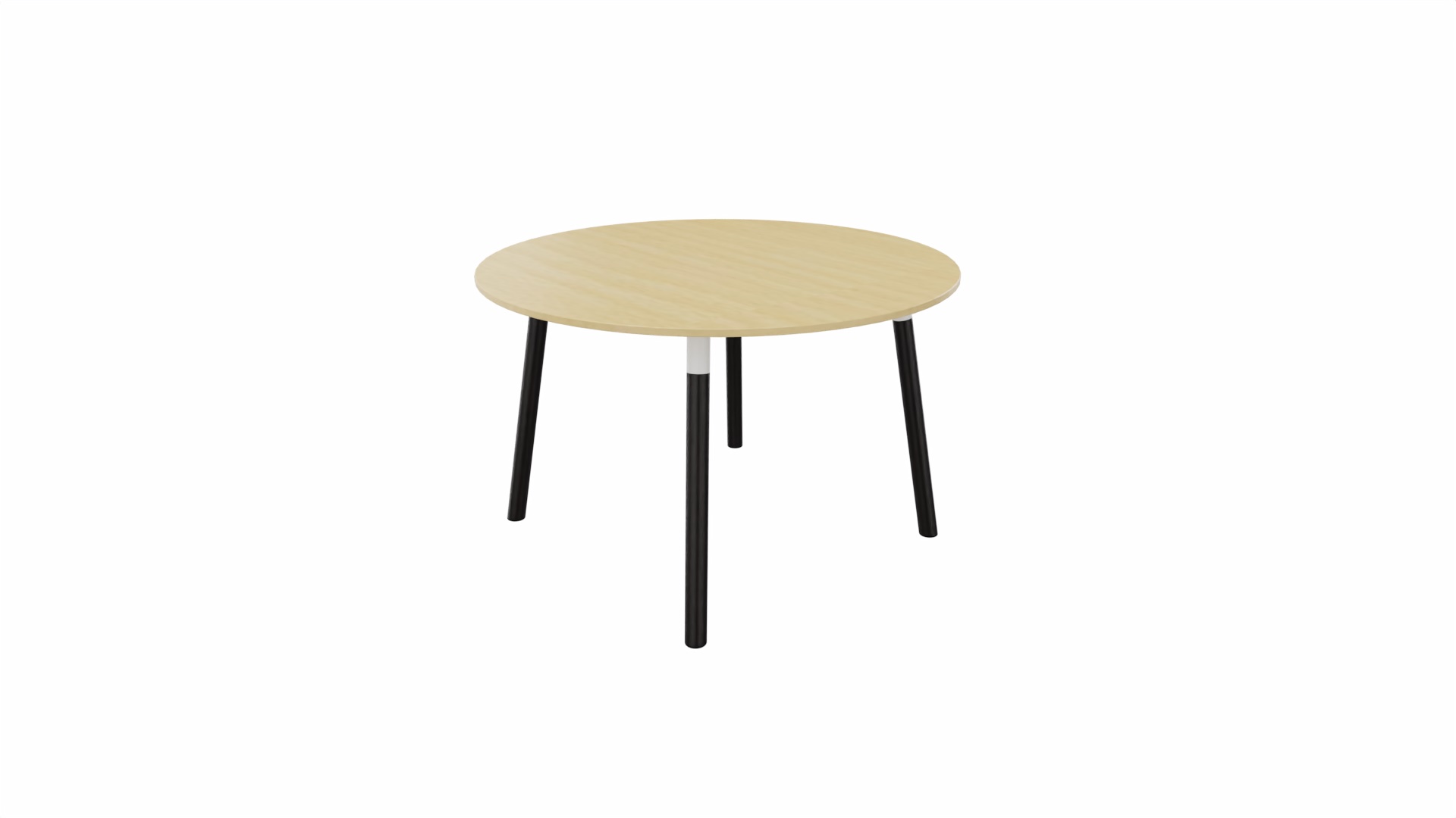 Tafel 9311 rond - 80 cm. - Wit - Beuken - Beuken donker afbeelding