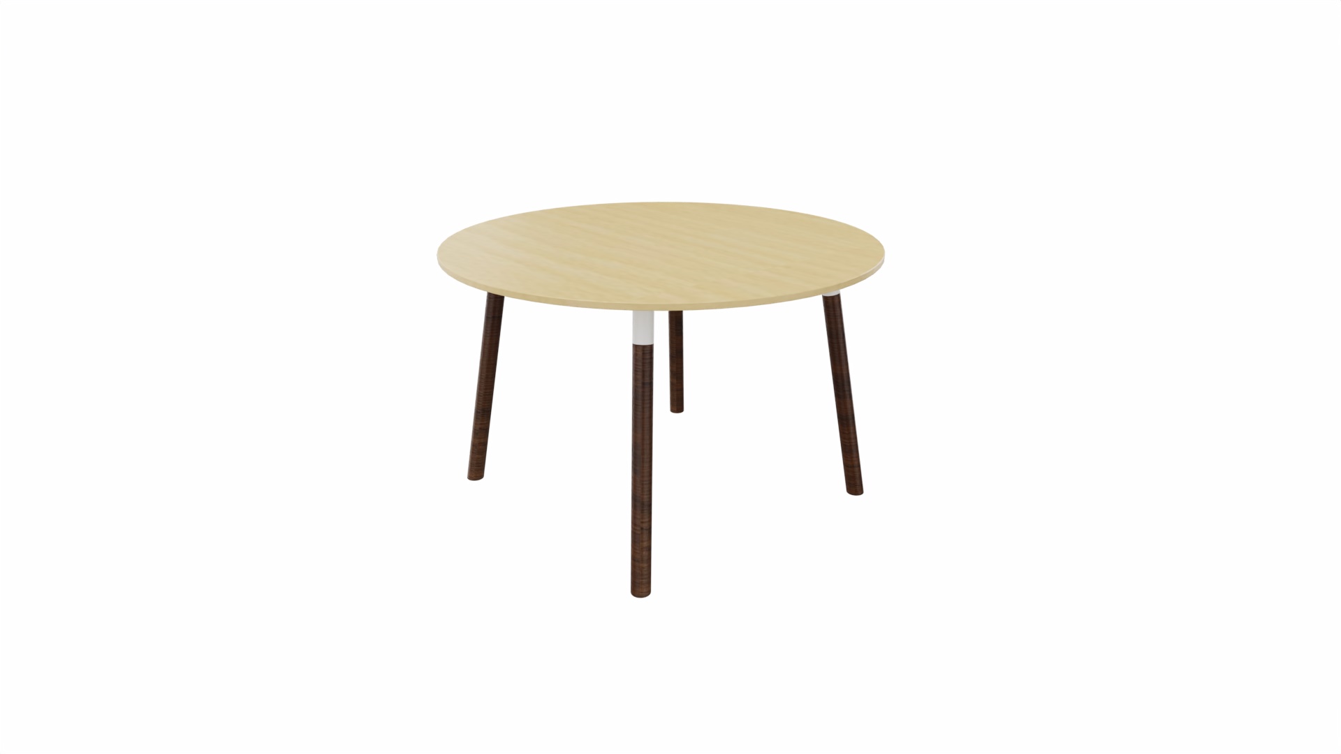 Tafel 9311 rond - 120 cm. - Wit - Beuken - Beuken wenge afbeelding