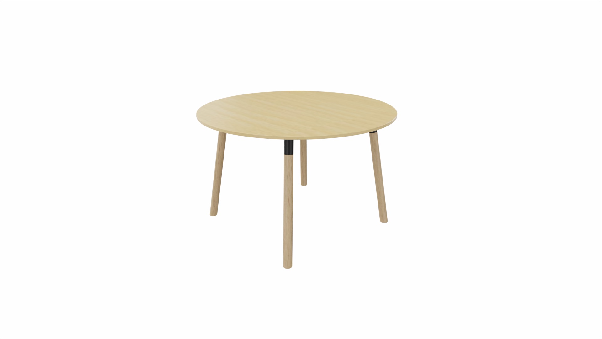 Tafel 9311 rond - 120 cm. - Zwart - Beuken - Beuken naturel afbeelding