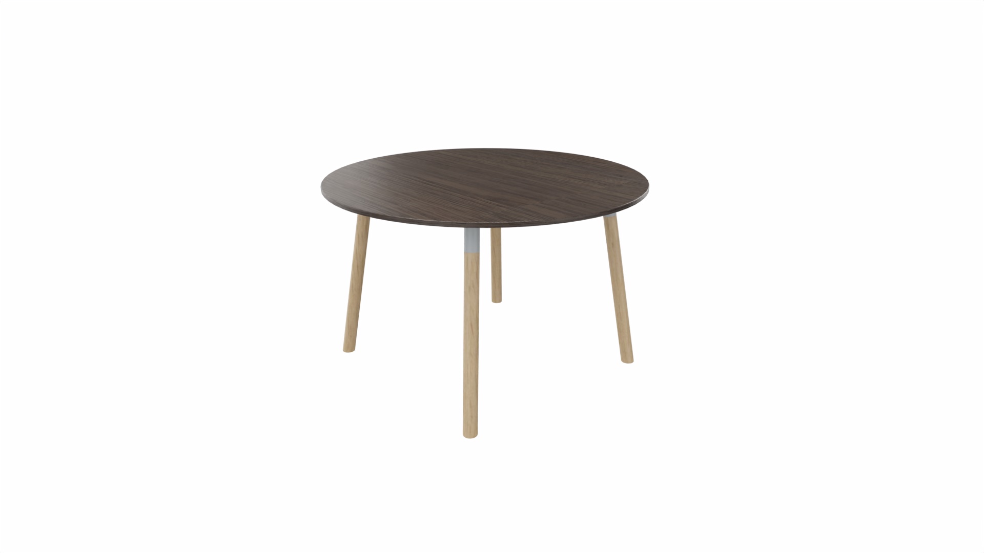 Tafel 9311 rond - 80 cm. - Alu - Eiken donker - Beuken naturel afbeelding