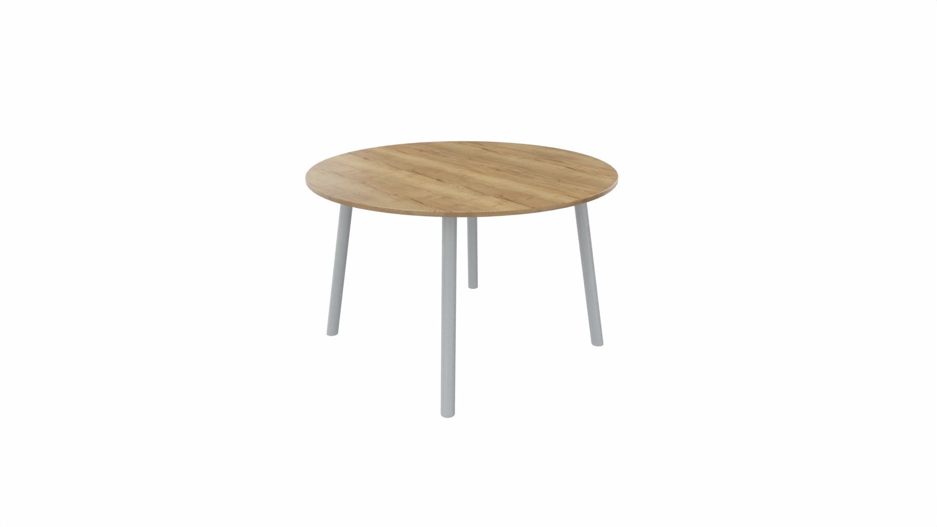 Tafel 9311 rond - 120 cm. - Alu - Eiken YT49a - Aluminium afbeelding