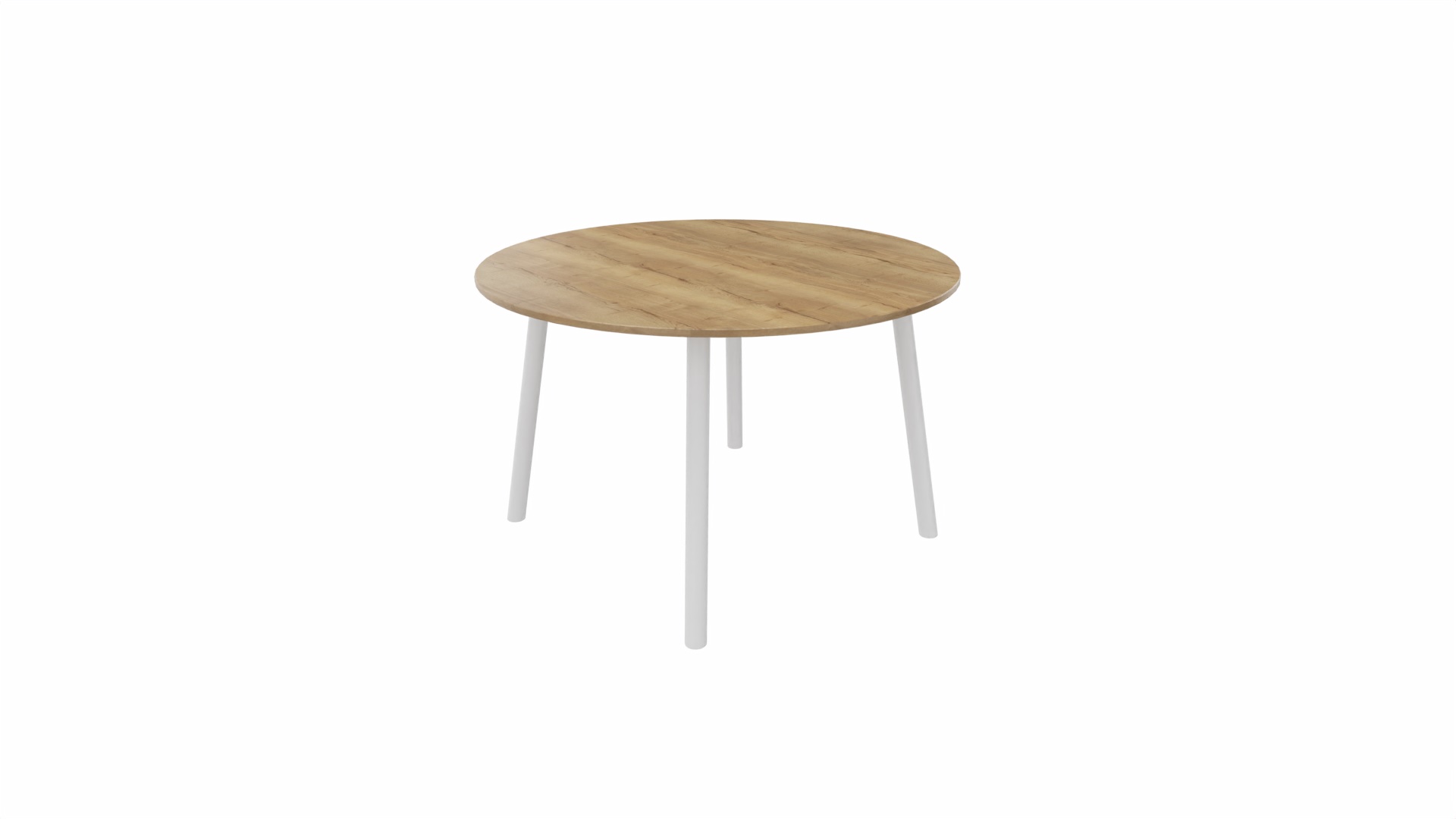 Tafel 9311 rond - 80 cm. - Wit - Eiken YT49a - Wit afbeelding