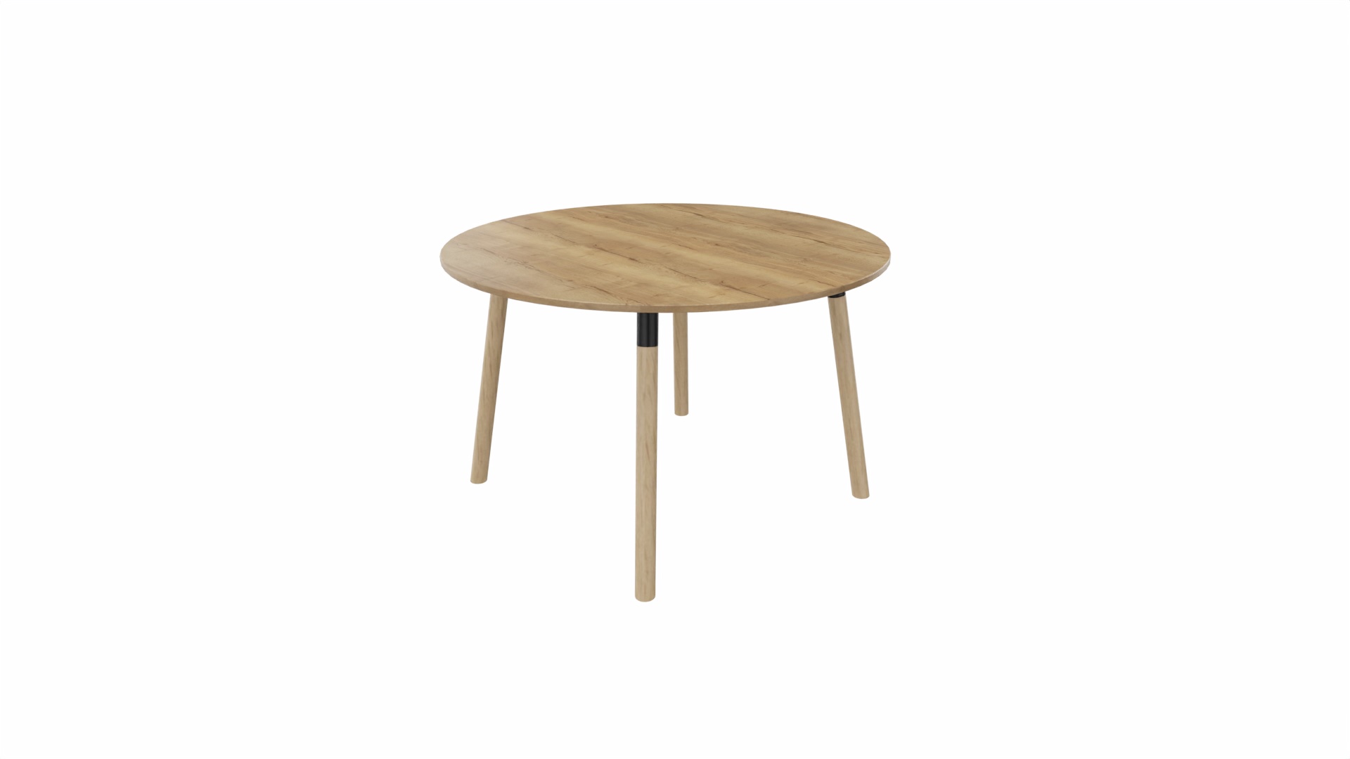 Tafel 9311 rond - 120 cm. - Zwart - Eiken YT49a - Beuken naturel afbeelding