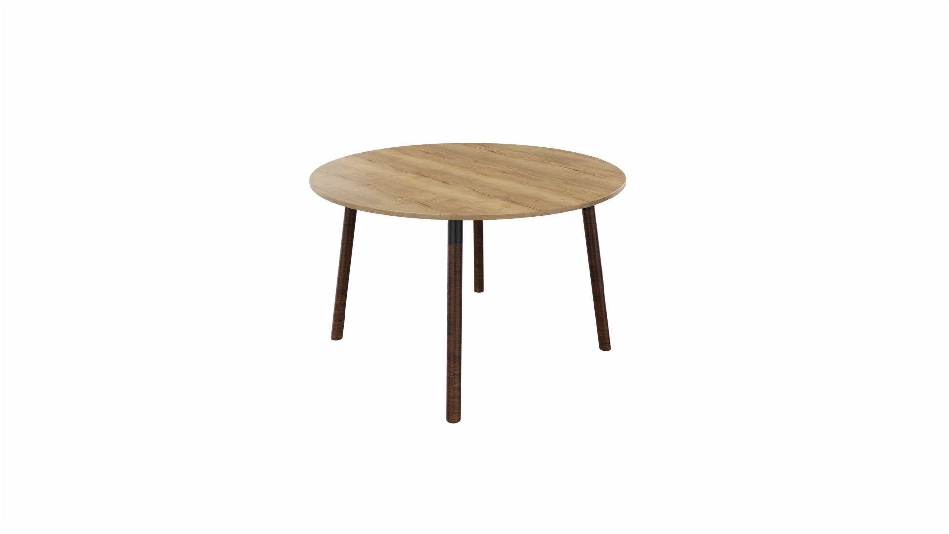 Tafel 9311 rond - 120 cm. - Zwart - Eiken YT49a - Beuken wenge afbeelding