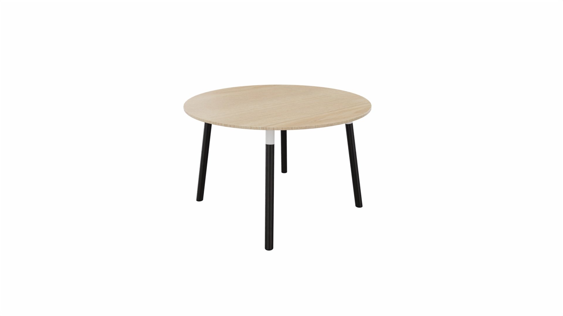 Tafel 9311 rond - 80 cm. - Wit - Eiken licht - Beuken donker afbeelding