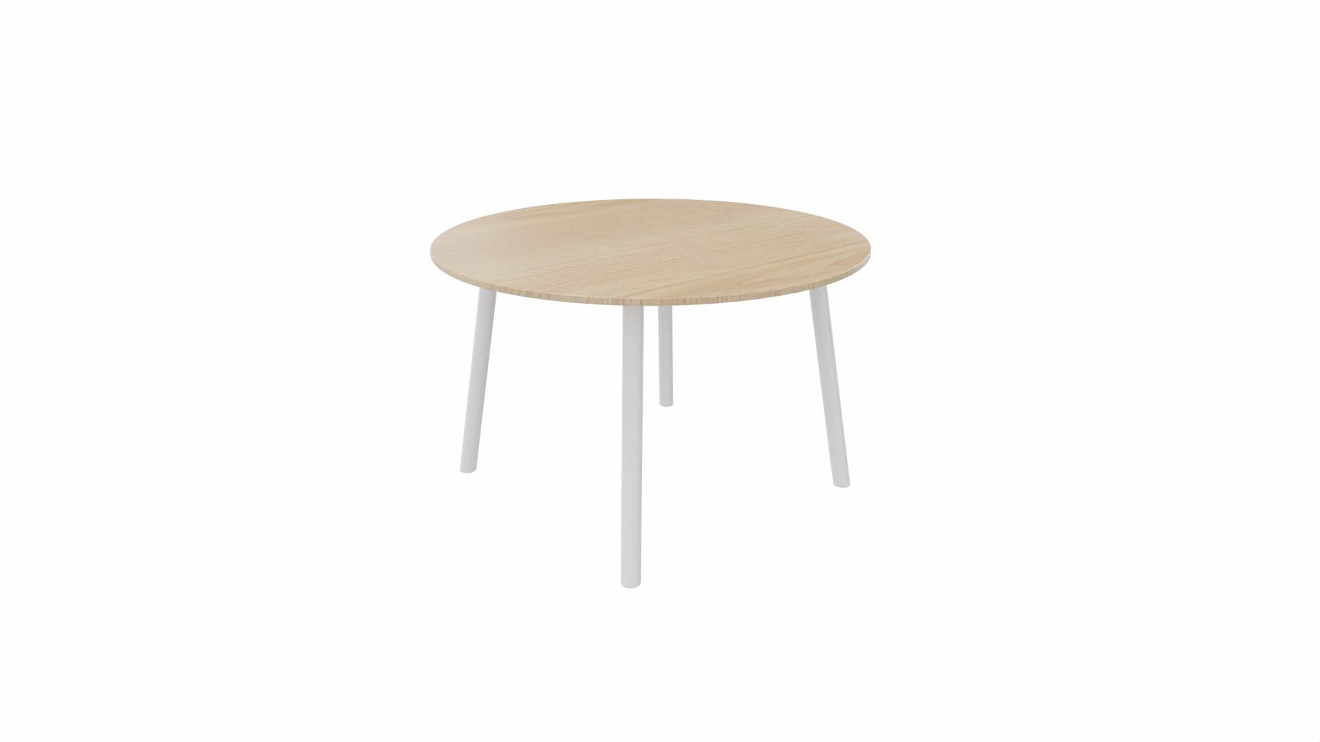 Tafel 9311 rond - 80 cm. - Wit - Eiken licht - Wit afbeelding