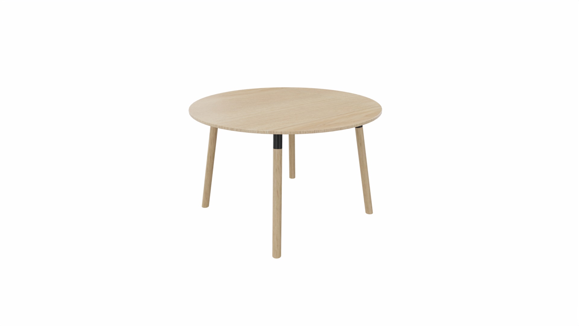 Tafel 9311 rond - 80 cm. - Zwart - Eiken licht - Beuken naturel