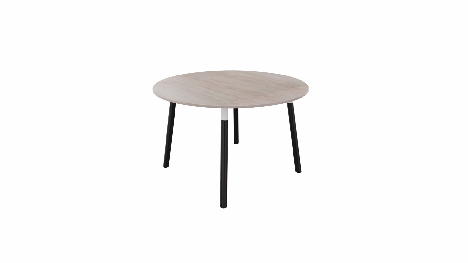 Tafel 9311 rond - 80 cm. - Wit - Eiken Robson - Beuken donker