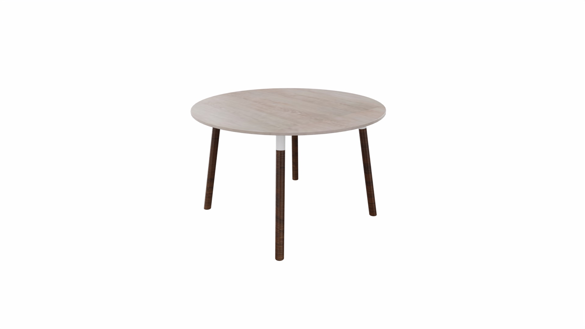 Tafel 9311 rond - 120 cm. - Wit - Eiken Robson - Beuken wenge