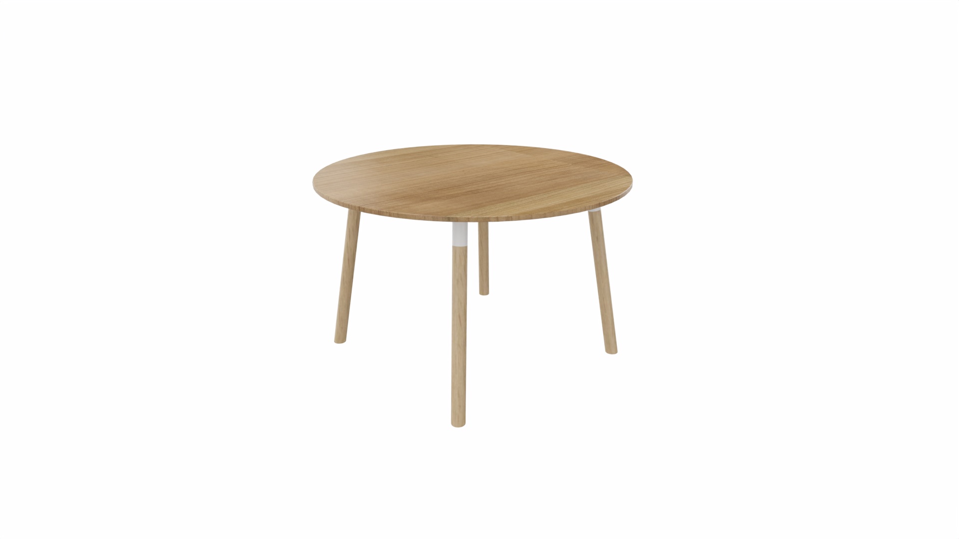 Tafel 9311 rond - 80 cm. - Wit - Toscaans noten - Beuken naturel afbeelding