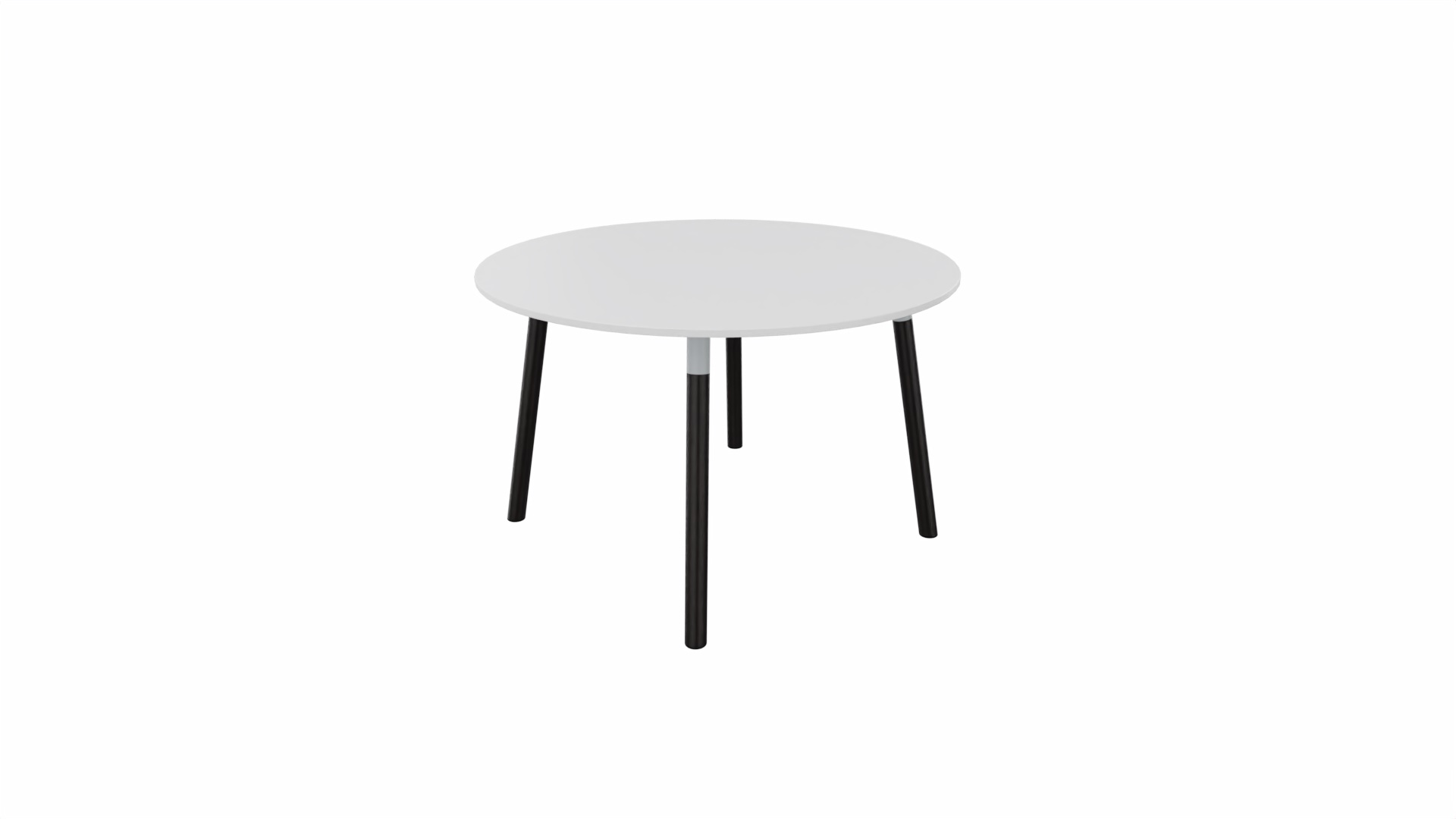 Tafel 9311 rond - 80 cm. - Alu - Wit - Beuken donker afbeelding