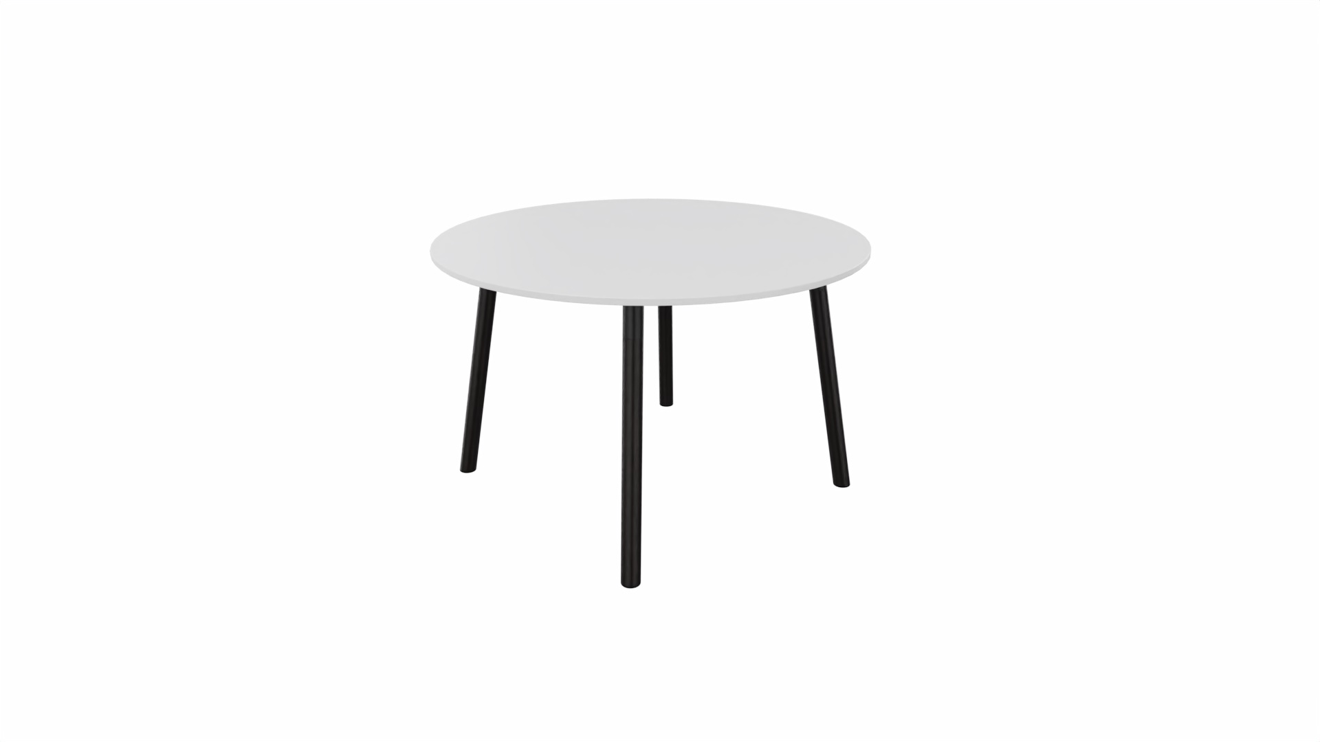 Tafel 9311 rond - 80 cm. - Zwart - Wit - Beuken donker