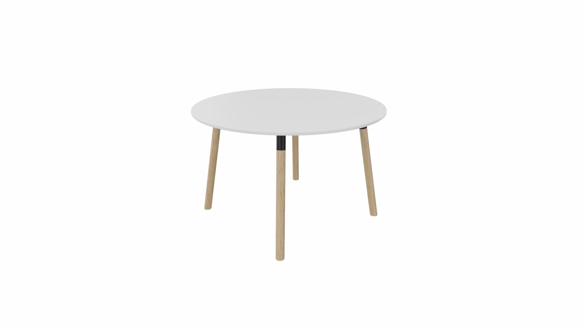 Tafel 9311 rond - 120 cm. - Zwart - Wit - Beuken naturel afbeelding