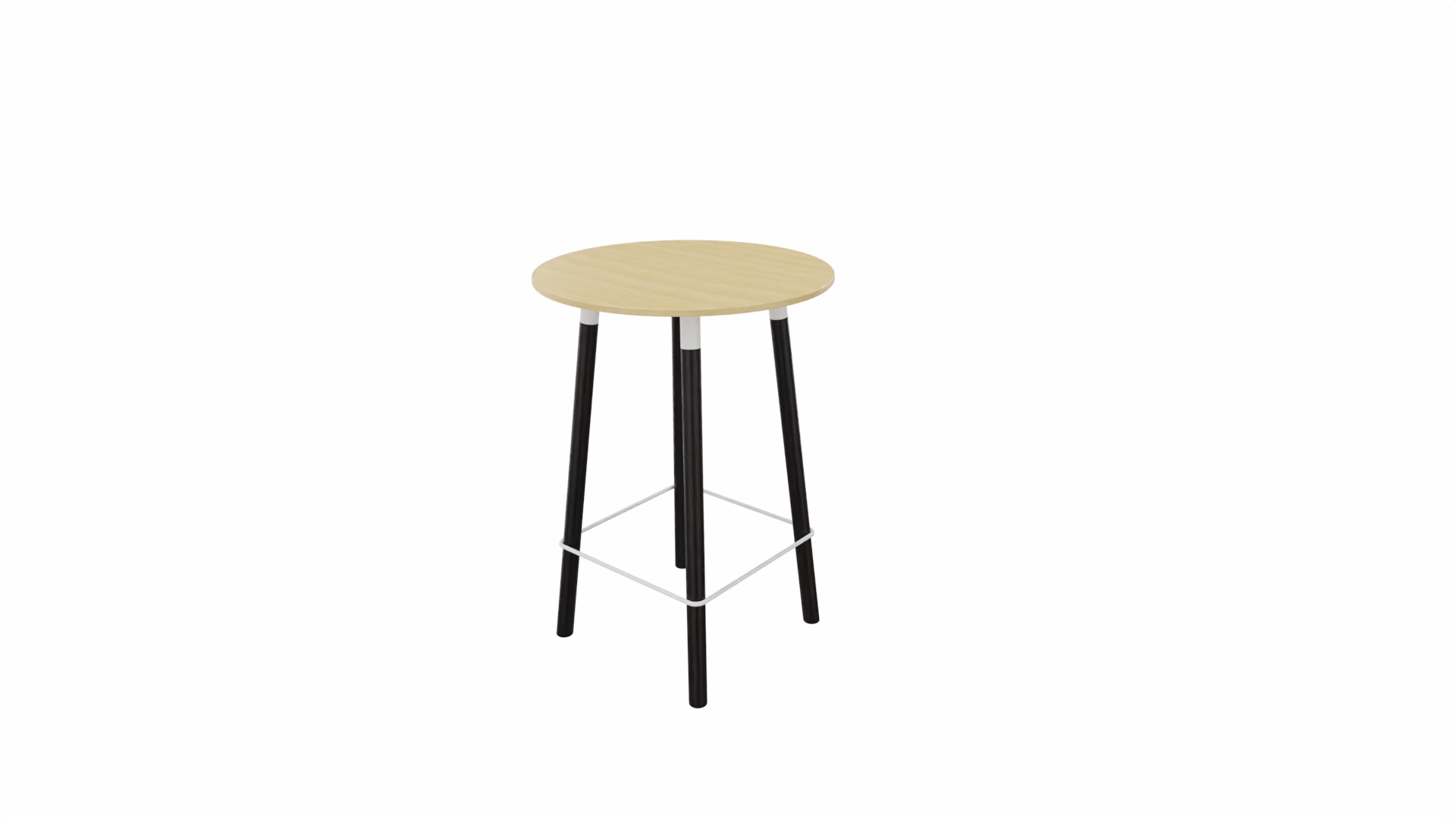 Tafel 9411 barhoogte - 80 cm. - Wit - Beuken - Beuken donker afbeelding