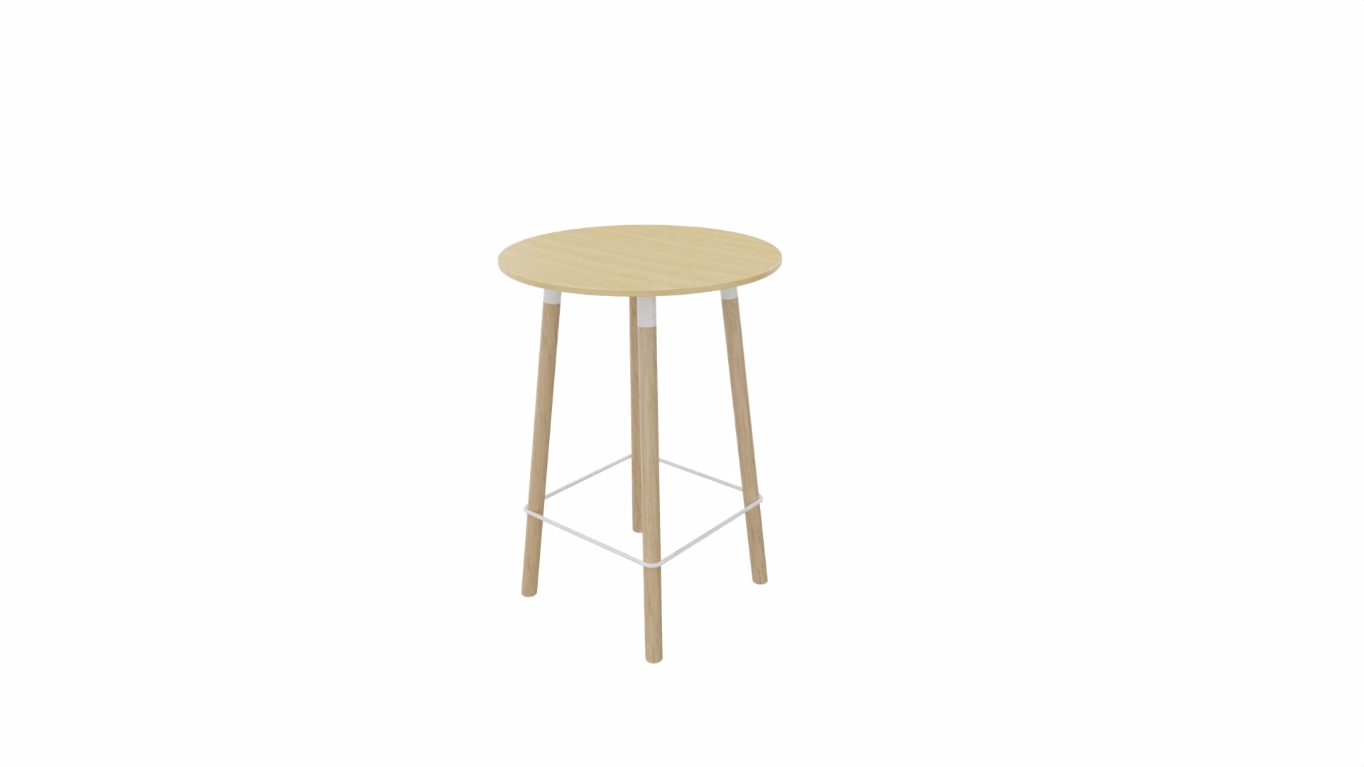 Tafel 9411 barhoogte - 80 cm. - Wit - Beuken - Beuken naturel afbeelding