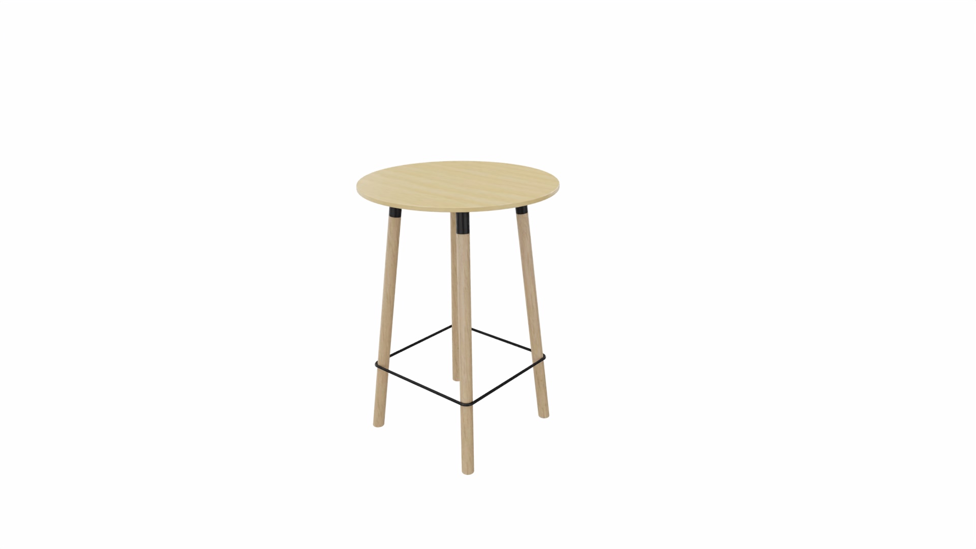 Tafel 9411 barhoogte - 80 cm. - Zwart - Beuken - Beuken naturel afbeelding