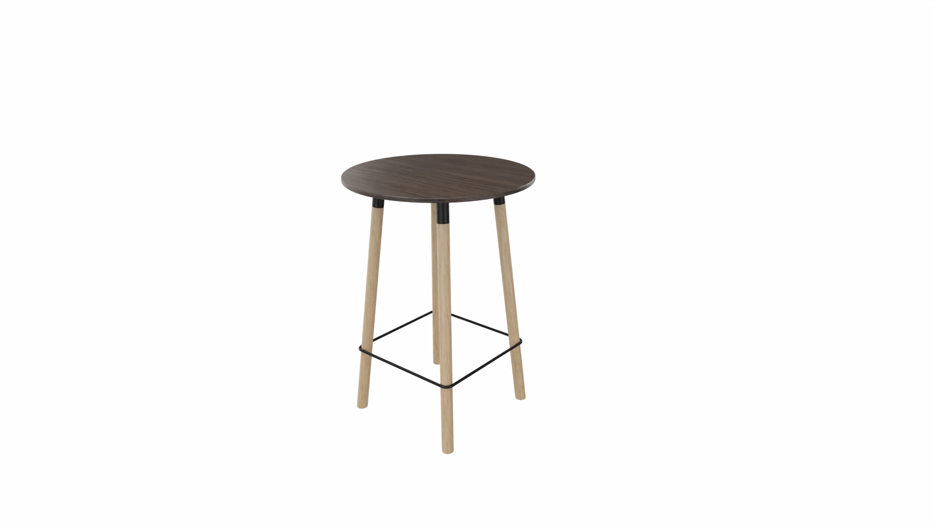 Tafel 9411 barhoogte - 80 cm. - Zwart - Eiken donker - Beuken naturel afbeelding