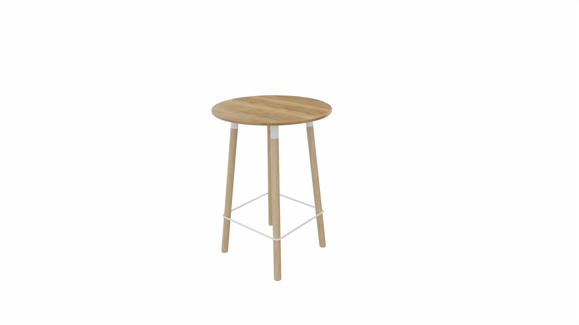 Tafel 9411 barhoogte - 80 cm. - Wit - Eiken YT49a - Beuken naturel afbeelding