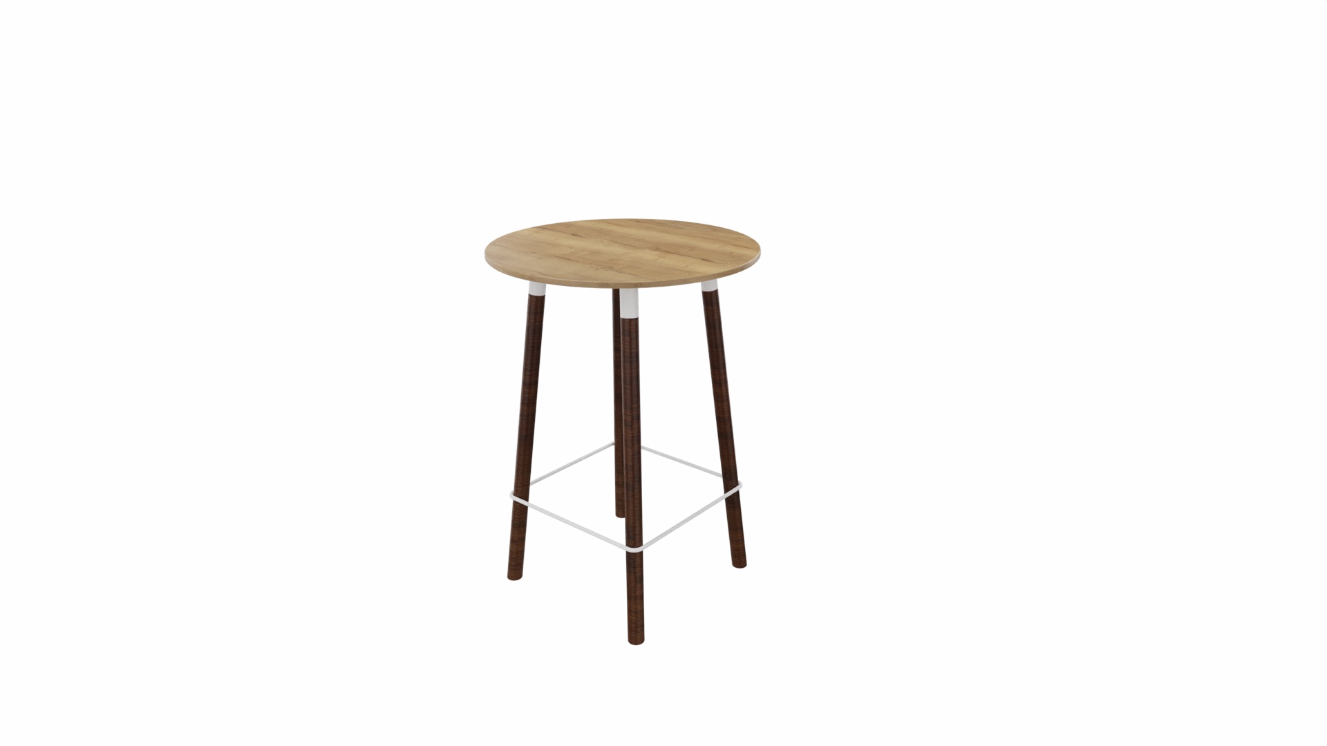 Tafel 9411 barhoogte - 80 cm. - Wit - Eiken YT49a - Beuken wenge afbeelding