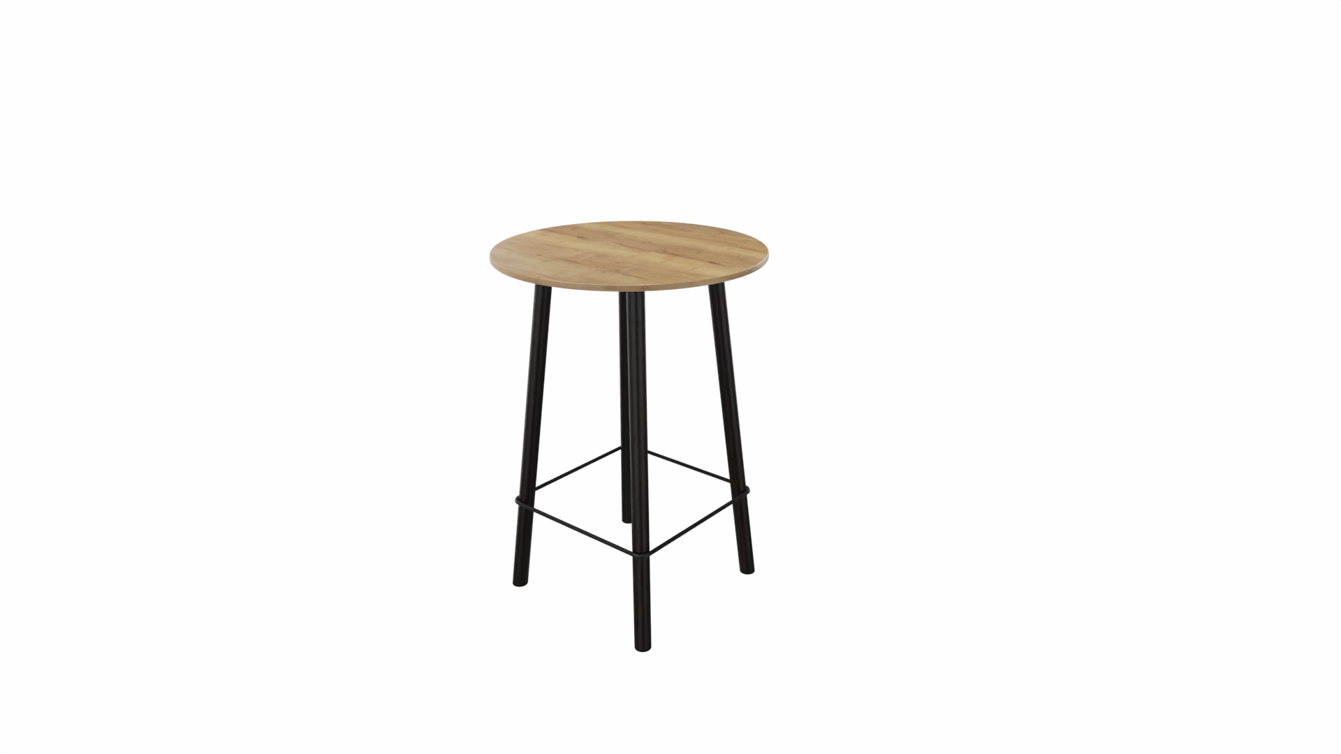 Tafel 9411 barhoogte - 80 cm. - Zwart - Eiken YT49a - Beuken donker afbeelding
