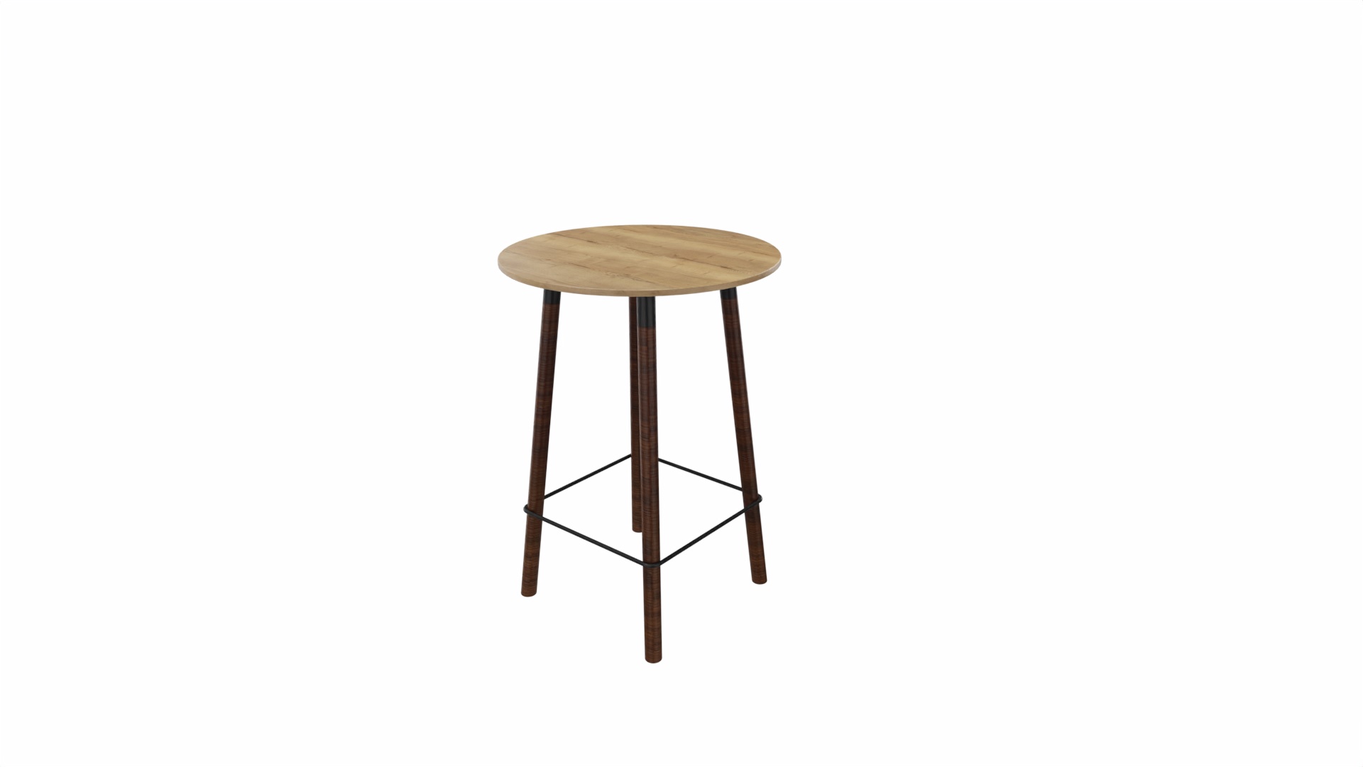 Tafel 9411 barhoogte - 80 cm. - Zwart - Eiken YT49a - Beuken wenge afbeelding