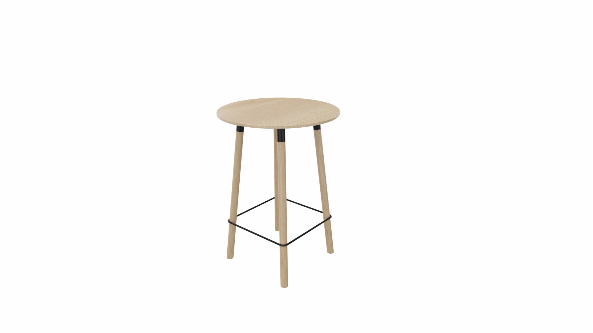 Tafel 9411 barhoogte - 80 cm. - Zwart - Eiken licht - Beuken naturel afbeelding