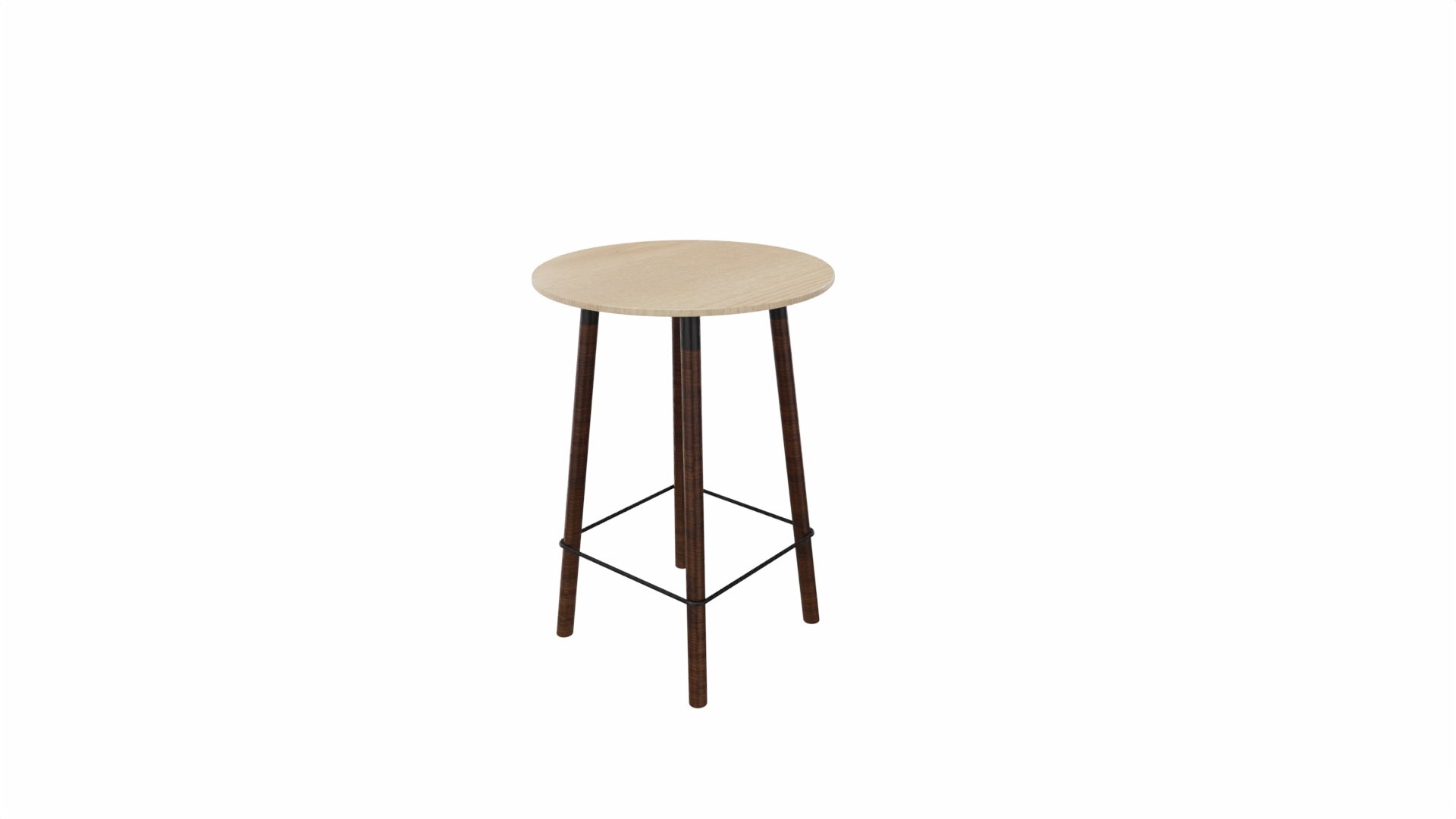 Tafel 9411 barhoogte - 80 cm. - Zwart - Eiken licht - Beuken wenge afbeelding