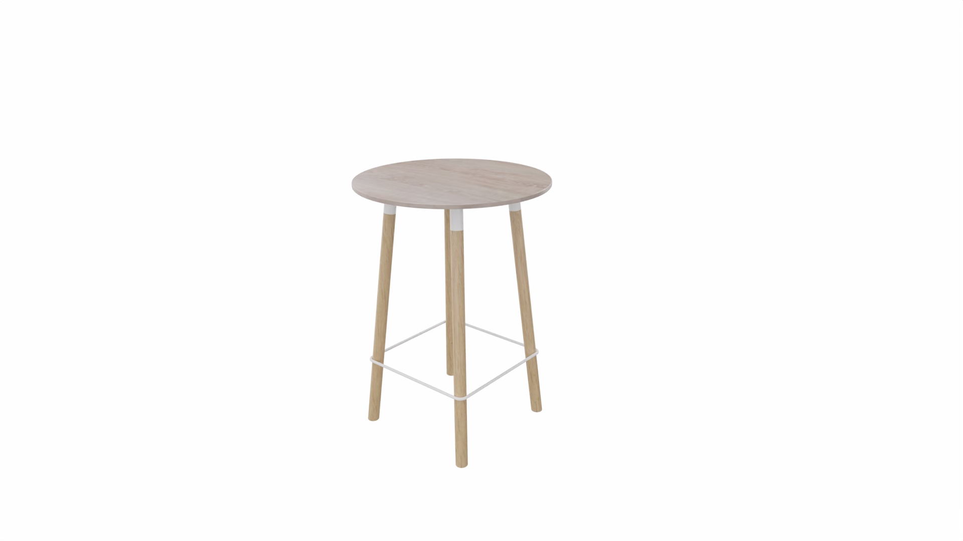 Tafel 9411 barhoogte - 80 cm. - Wit - Eiken Robson - Beuken naturel afbeelding