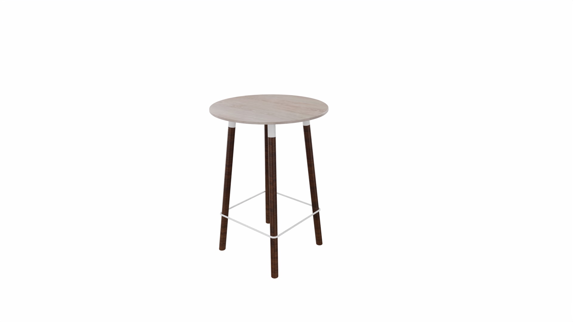 Tafel 9411 barhoogte - 80 cm. - Wit - Eiken Robson - Beuken wenge afbeelding