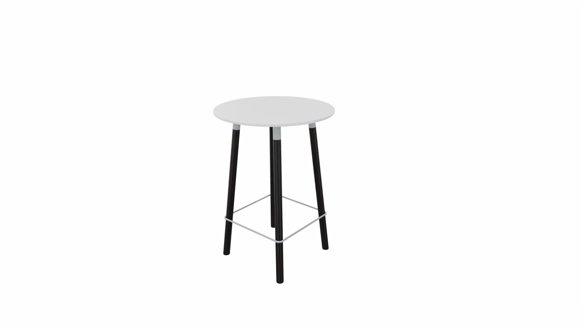 Tafel 9411 barhoogte - 80 cm. - Alu - Wit - Beuken donker afbeelding