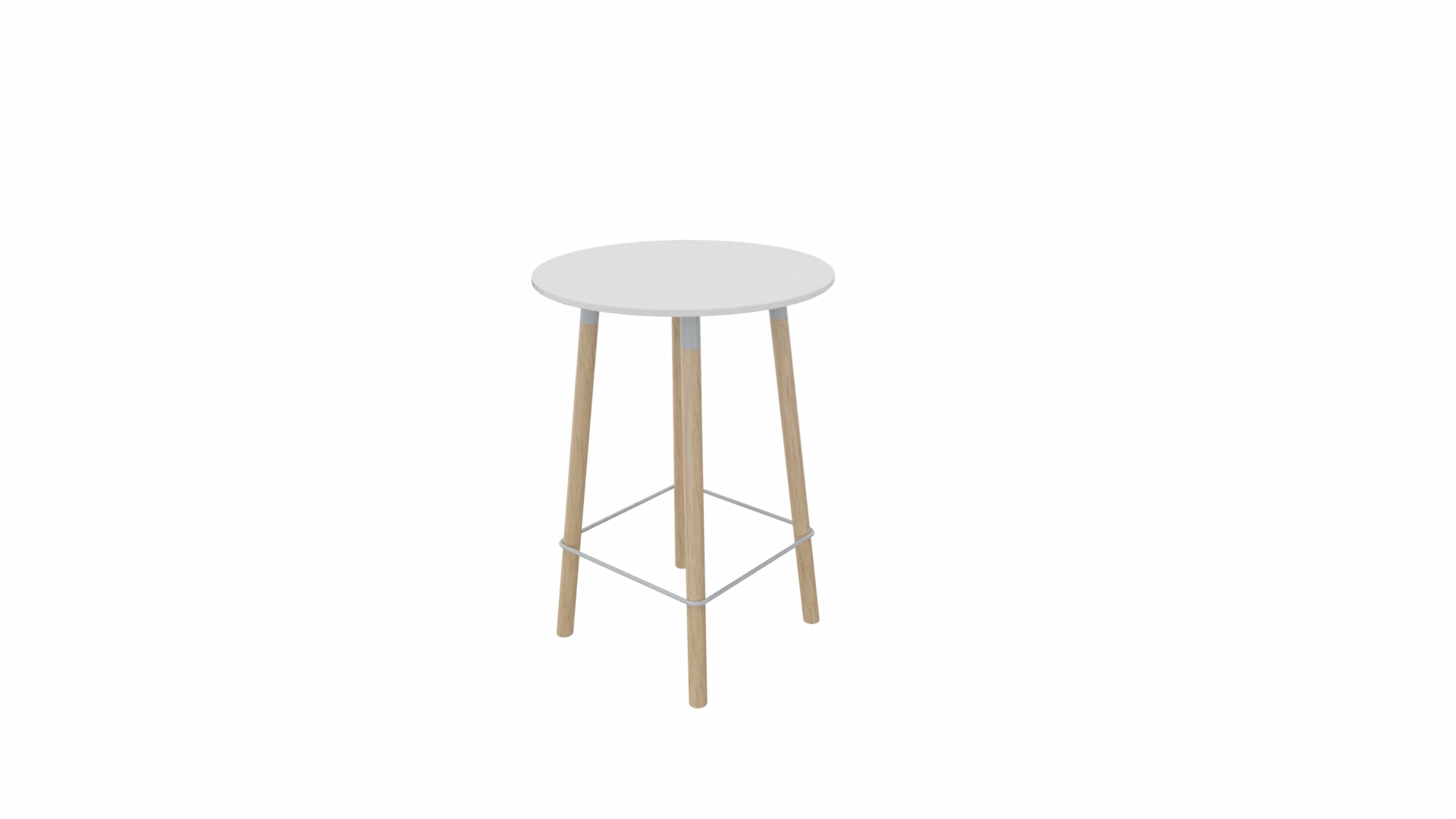 Tafel 9411 barhoogte - 80 cm. - Alu - Wit - Beuken naturel afbeelding