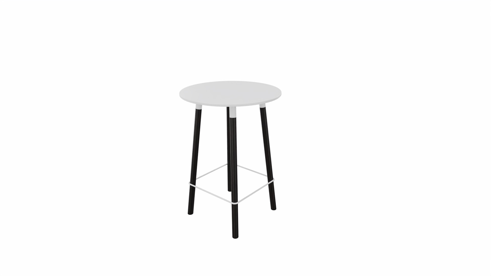 Tafel 9411 barhoogte - 80 cm. - Wit - Wit - Beuken donker afbeelding