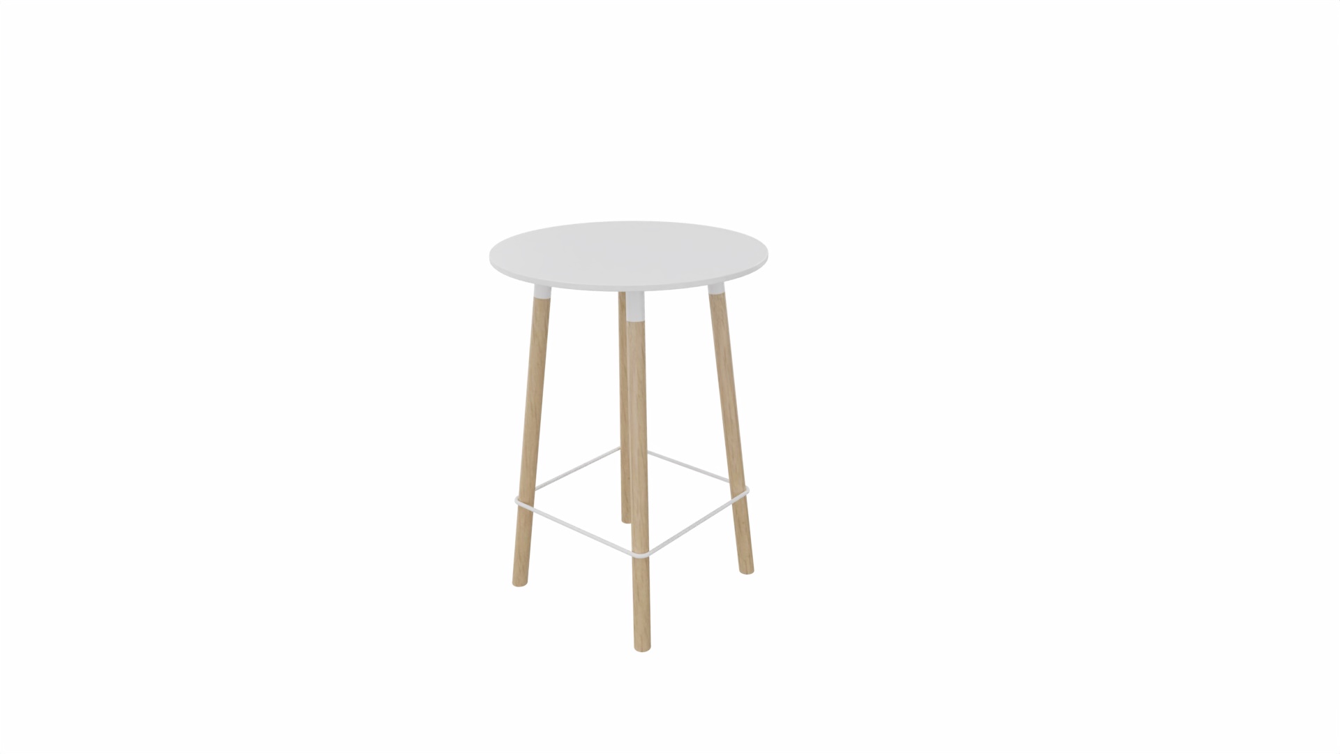 Tafel 9411 barhoogte - 80 cm. - Wit - Wit - Beuken naturel afbeelding
