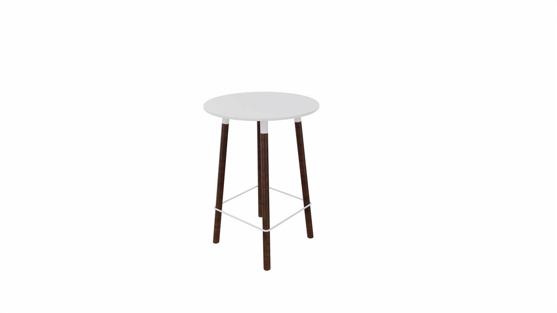 Tafel 9411 barhoogte - 80 cm. - Wit - Wit - Beuken wenge afbeelding