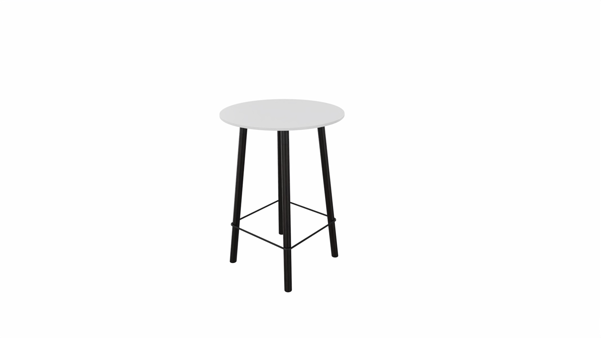 Tafel 9411 barhoogte - 80 cm. - Zwart - Wit - Beuken donker afbeelding