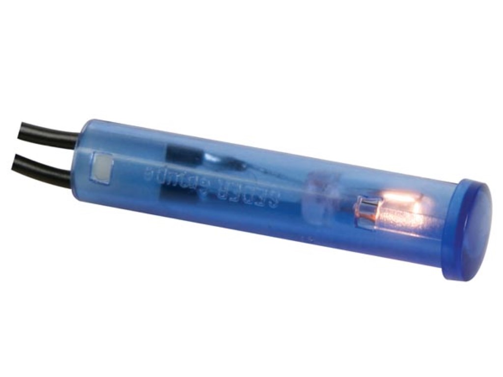 RONDE 7mm SIGNAALLAMP 6V BLAUW afbeelding