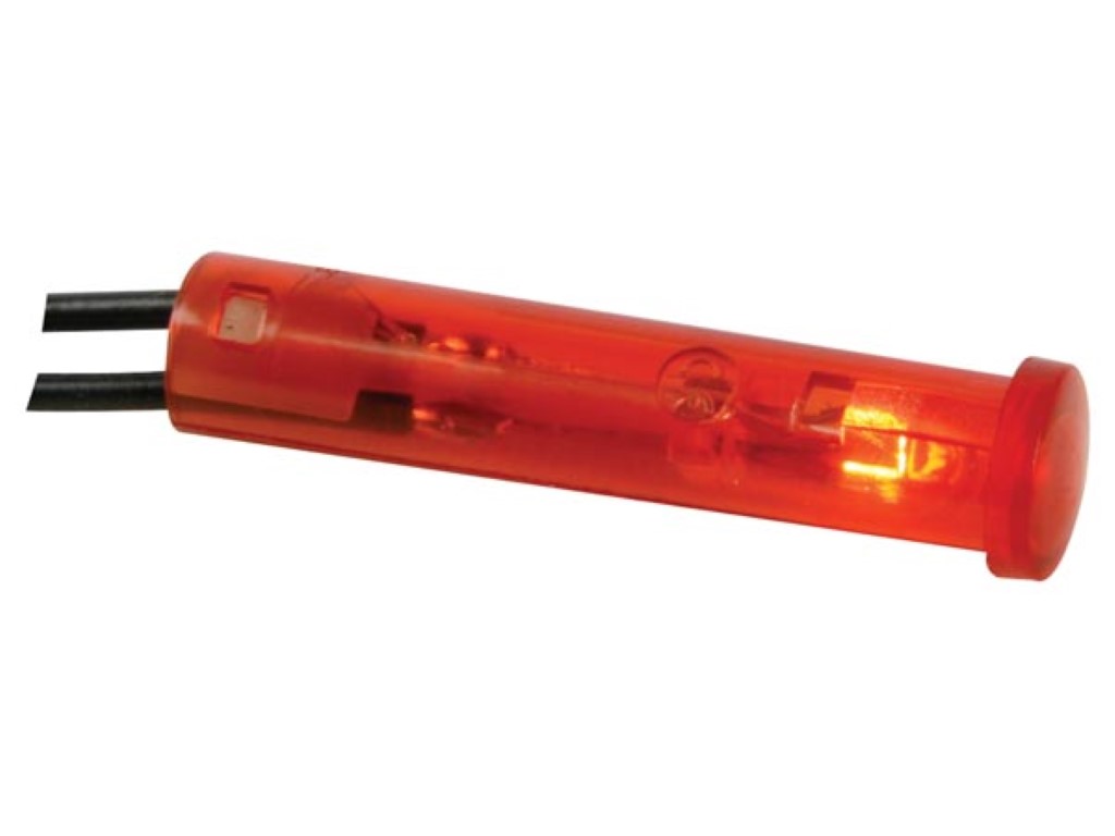 RONDE 7mm SIGNAALLAMP 12V ROOD afbeelding