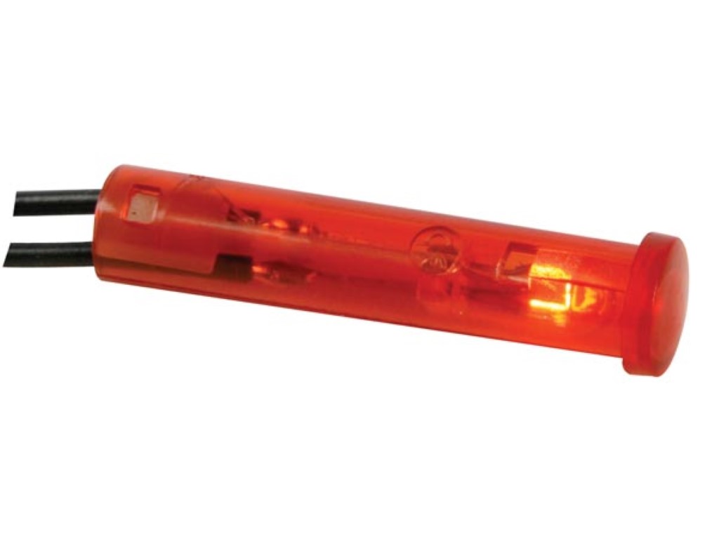 RONDE 7mm SIGNAALLAMP 220V ROOD afbeelding